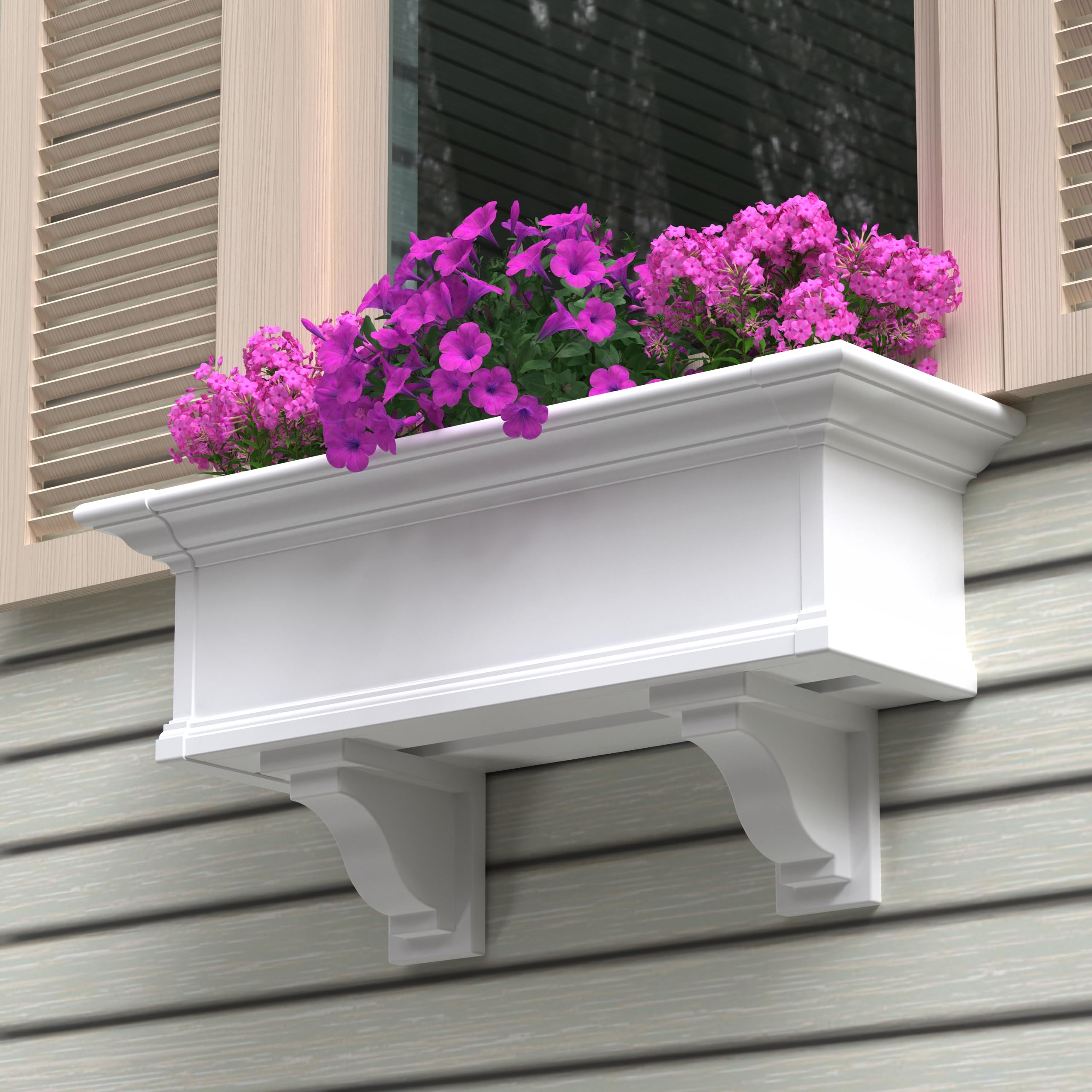 Mayne 4821-W Yorkshire Decorative Brackets, 8.3x4.3, White (Only fits model numbers: 4822-W, 4823-W, 4824-W, 4825-W, 4826-W, 8827-W, 8828-W) - Image 3