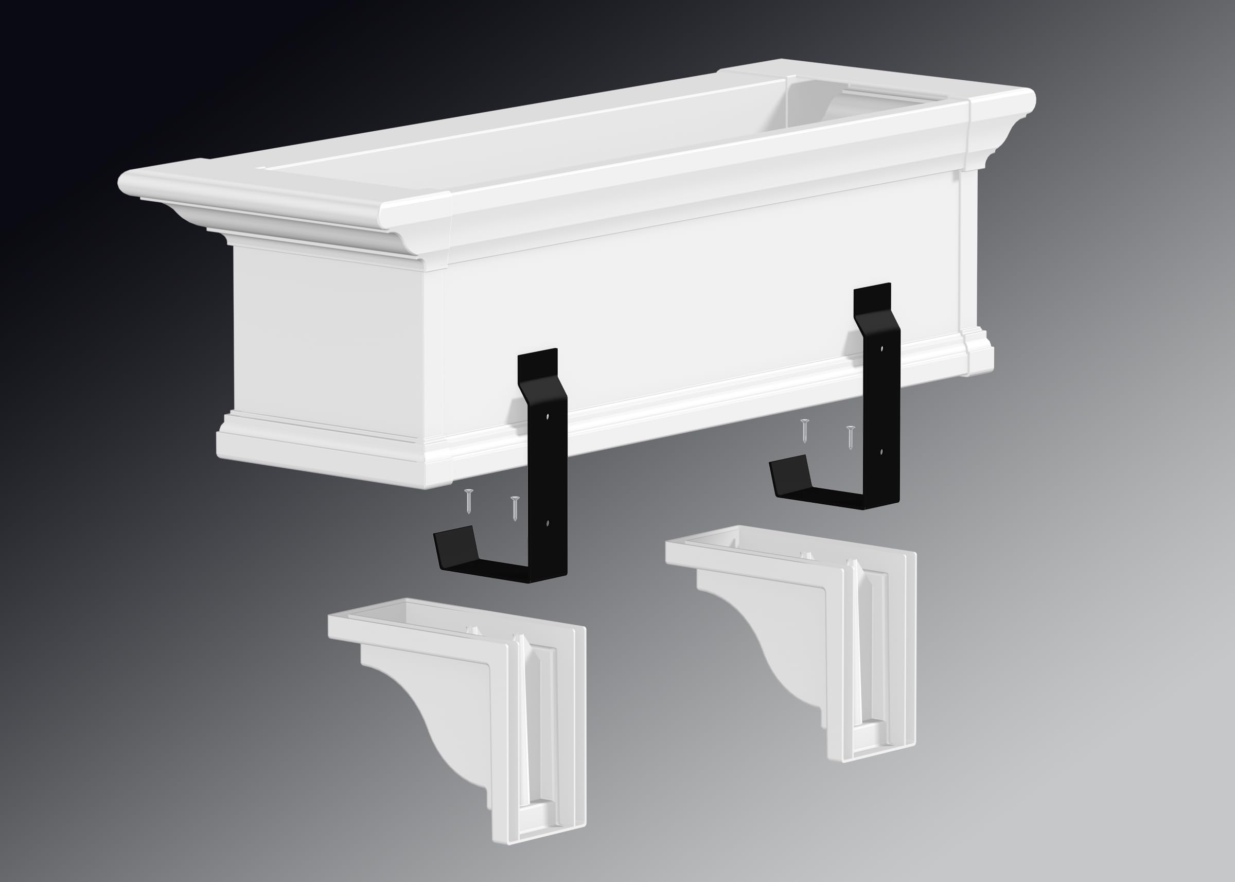 Mayne 4821-W Yorkshire Decorative Brackets, 8.3x4.3, White (Only fits model numbers: 4822-W, 4823-W, 4824-W, 4825-W, 4826-W, 8827-W, 8828-W) - Image 5