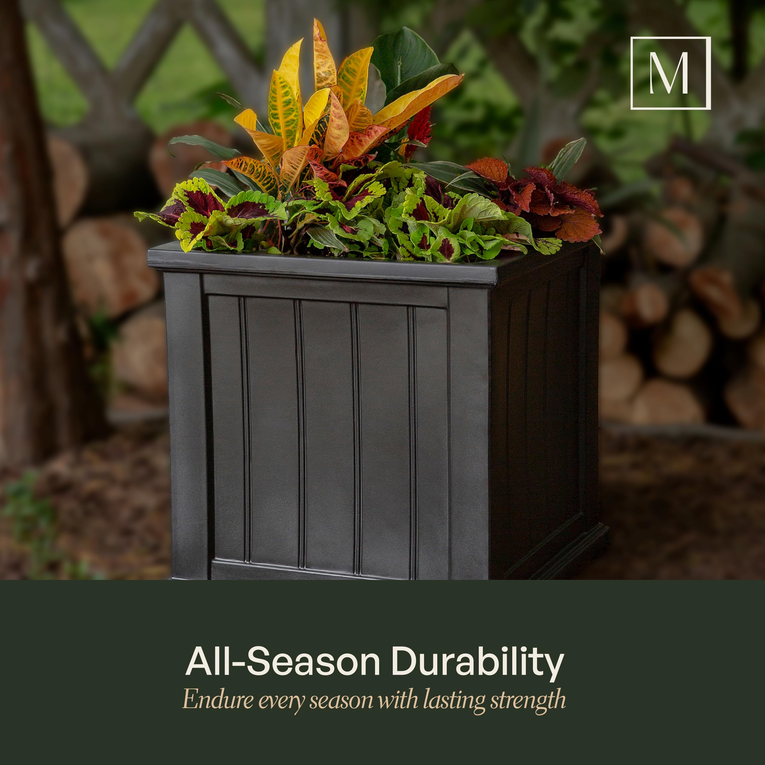 Mayne 4838-W Cape Cod 20x20 Square Polyethylene Planter, 20" x 20", White - Image 6