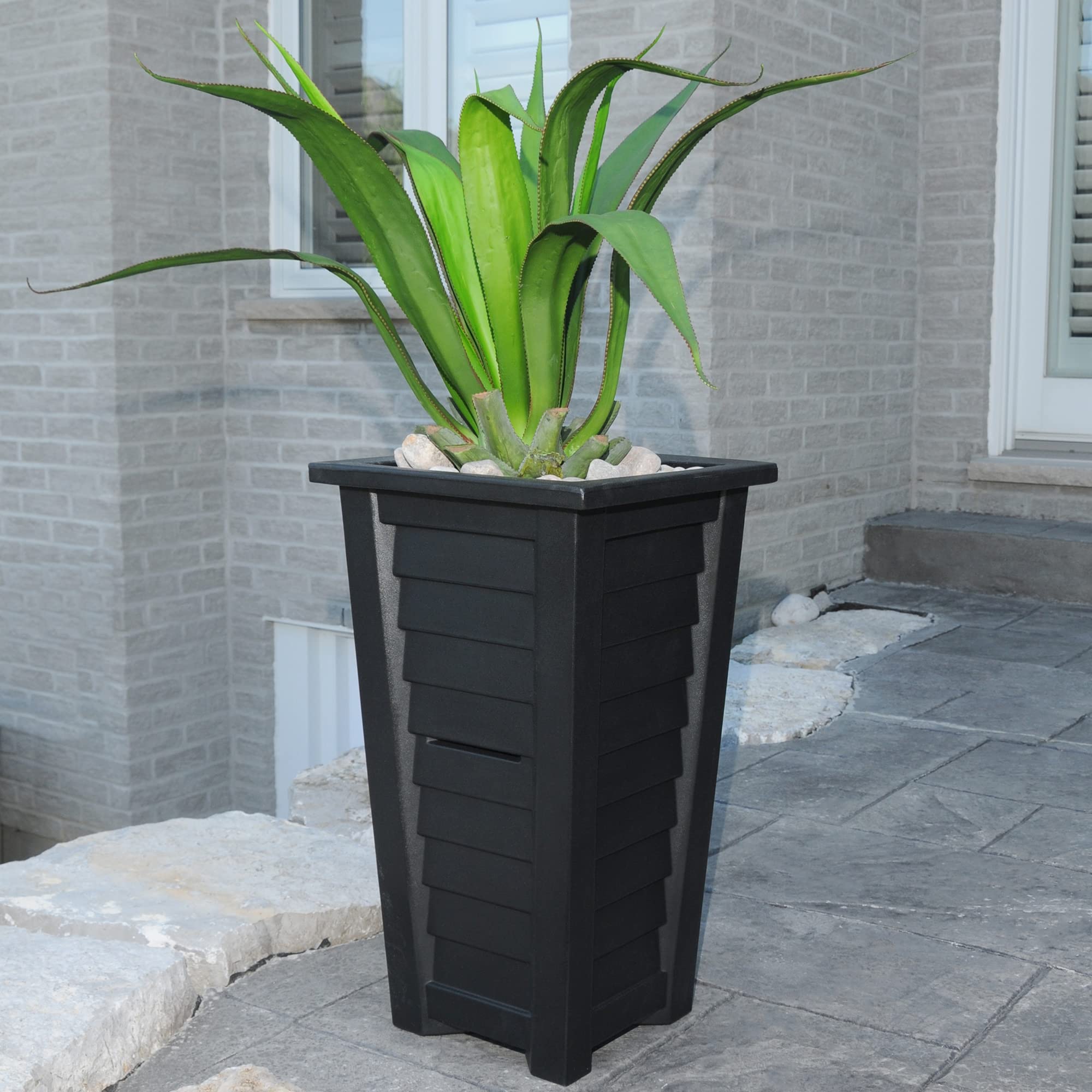 Mayne 5868-B Lakeland Tall Patio Planter, Black - Image 4