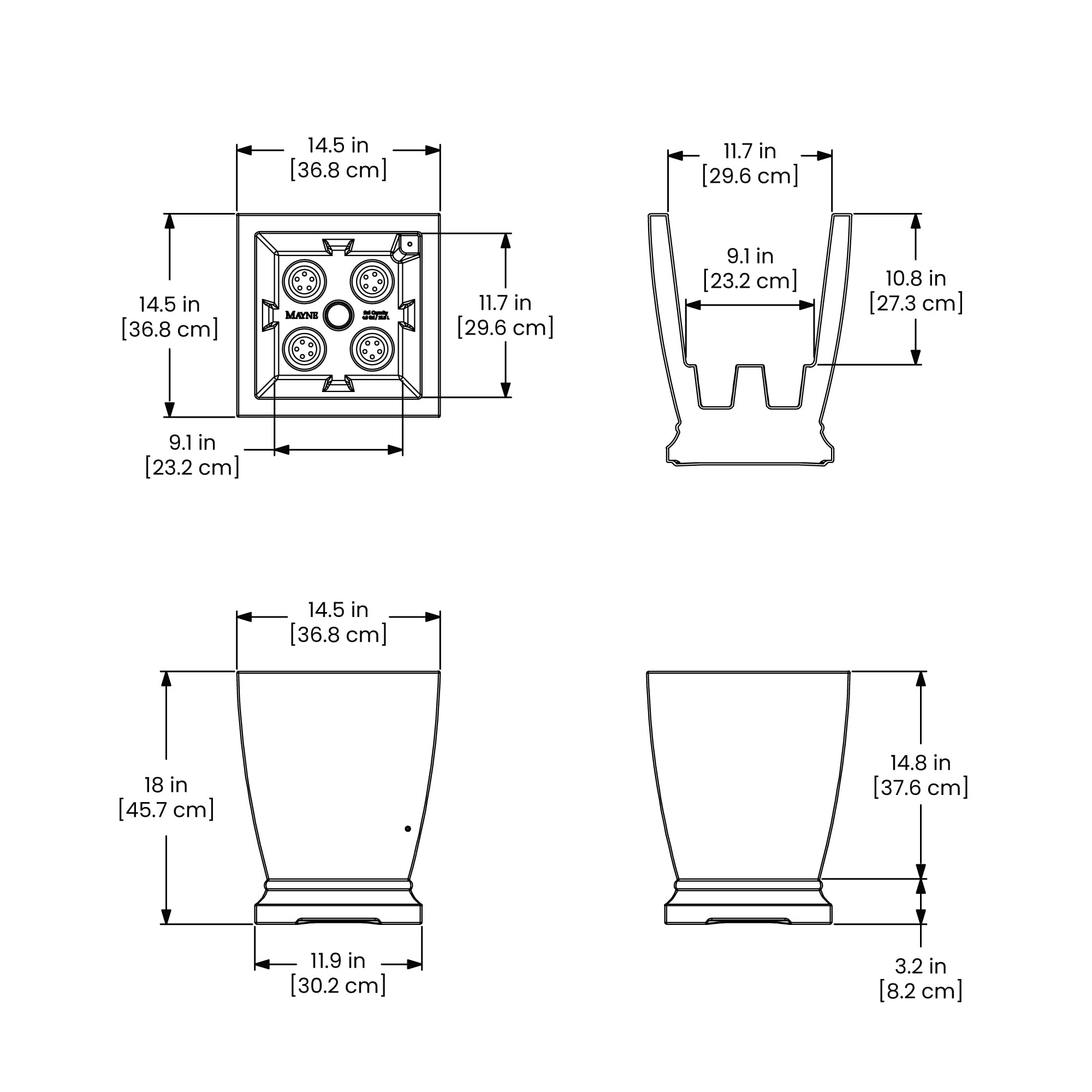 Mayne Acadia 18-Inch Self Watering Tall Planter, Weather-Resistant and Durable, Ideal for Indoor and Outdoor Use, Perfect for Patio, Porch, or Entryway - Image 6