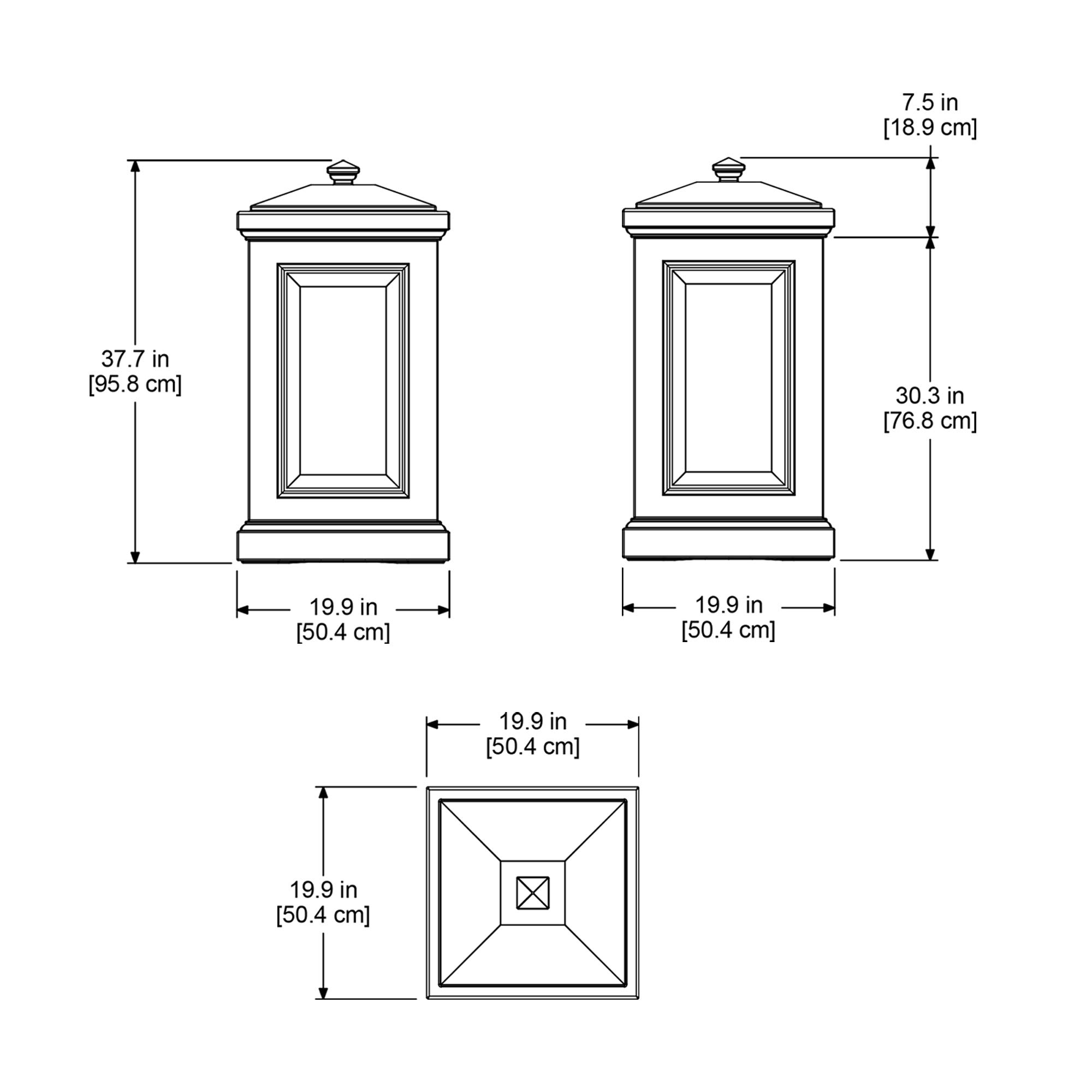 Mayne Berkshire Multi-Purpose Storage Bin - 20in x 20in x 38in - 45 Gallons of Storage Capacity - Polyethylene (4835-B) - Image 5