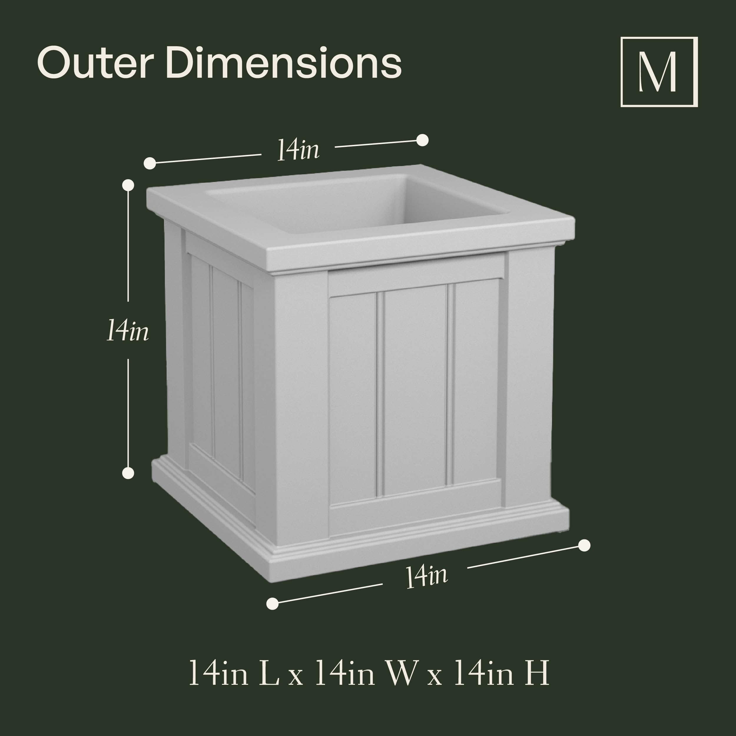 Mayne Cape Cod 14-Inch Square Planter – Self-Watering, Weather-Resistant Planter for Flowers – Durable Outdoor Design for Patio, Porch, or Entryway - Image 6