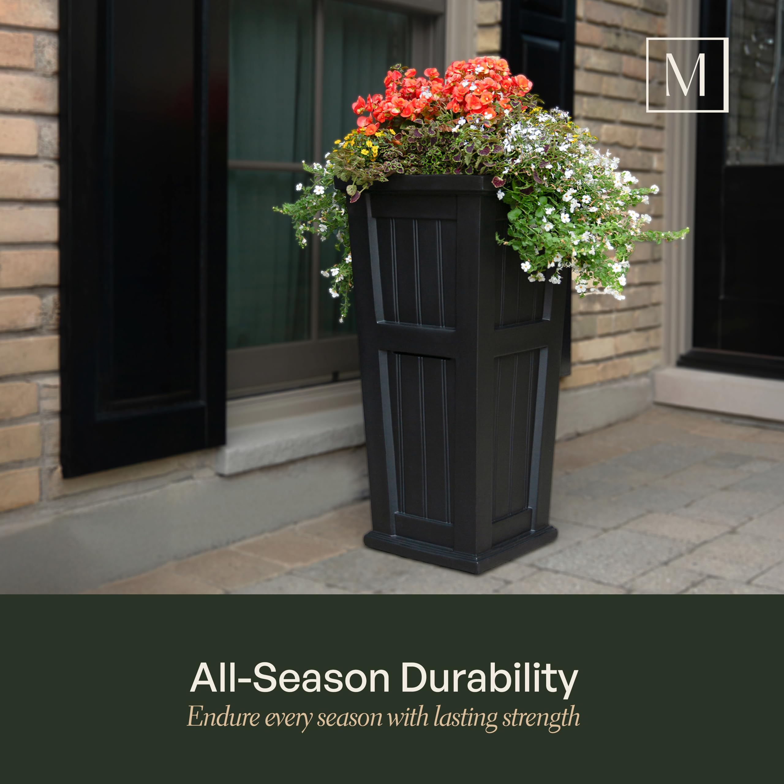 Mayne Cape Cod 32-Inch Tall Planter – Self-Watering, Weather-Resistant Planter for Flowers – Durable Outdoor Design for Patio, Porch, or Entryway - Image 4