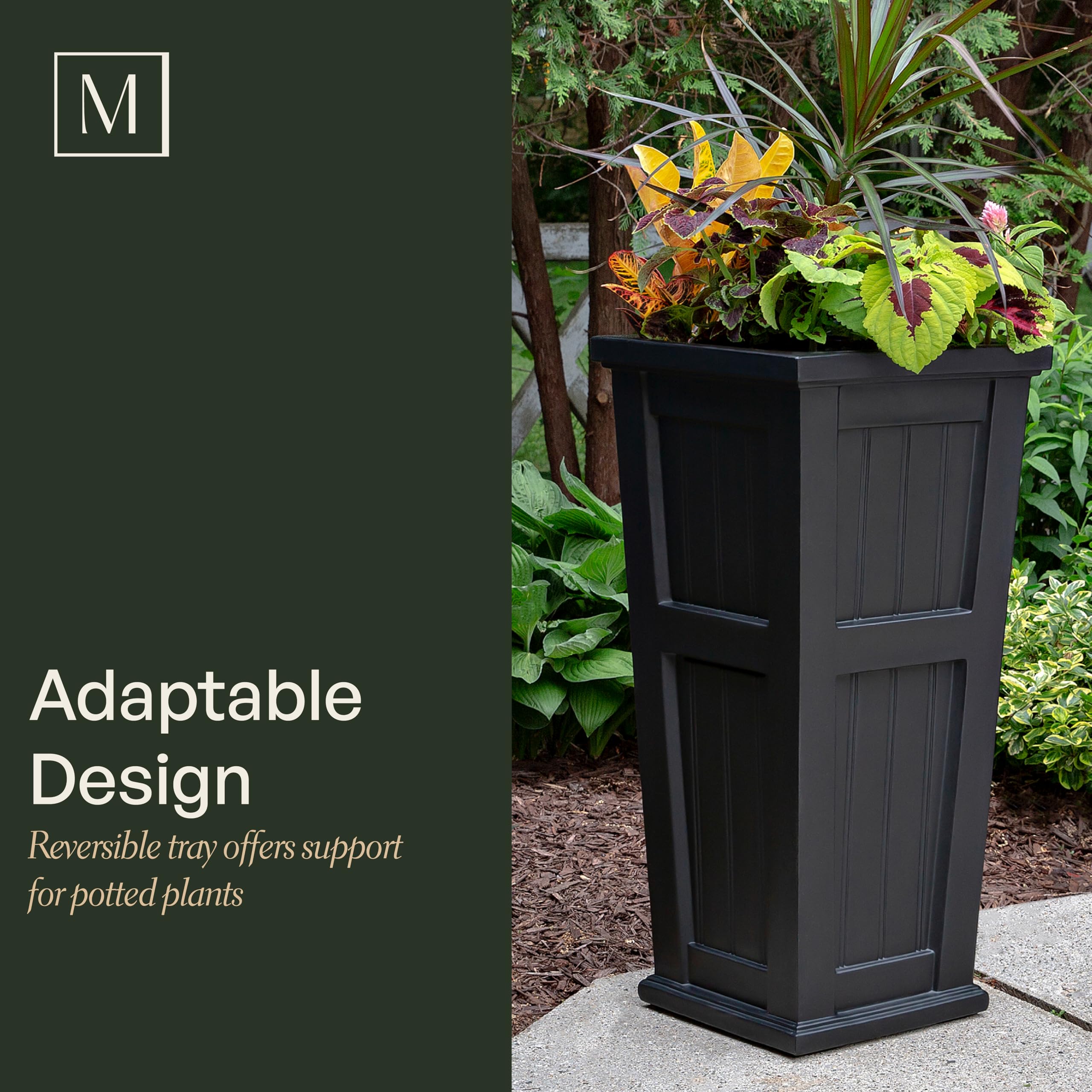Mayne Cape Cod 32-Inch Tall Planter – Self-Watering, Weather-Resistant Planter for Flowers – Durable Outdoor Design for Patio, Porch, or Entryway - Image 5