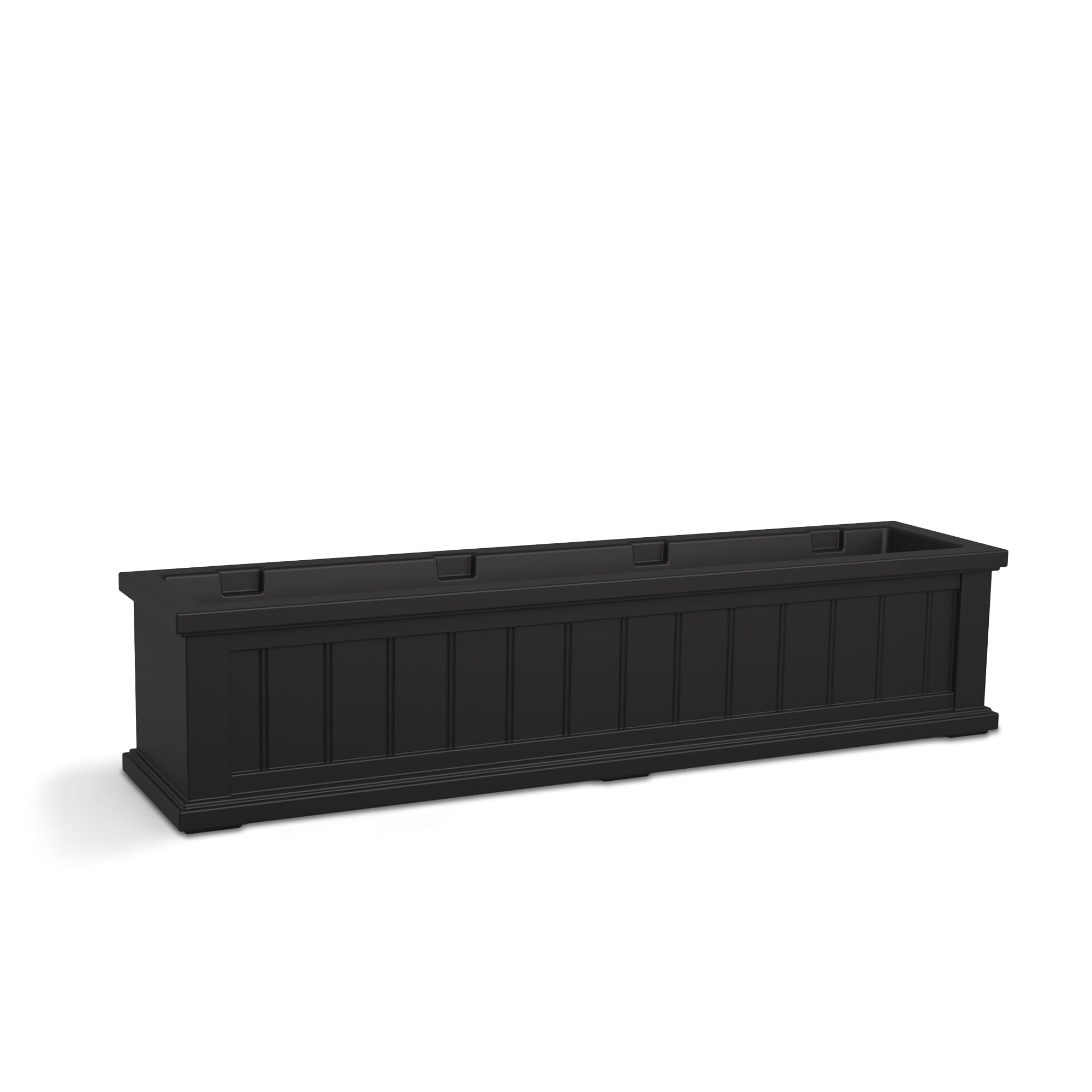 Mayne Cape Cod 4ft Window Box - Black - 48in L x 11in W x 10.8in H - Polyethylene - Built-in Water Reservoir (4841-B) - Image 10