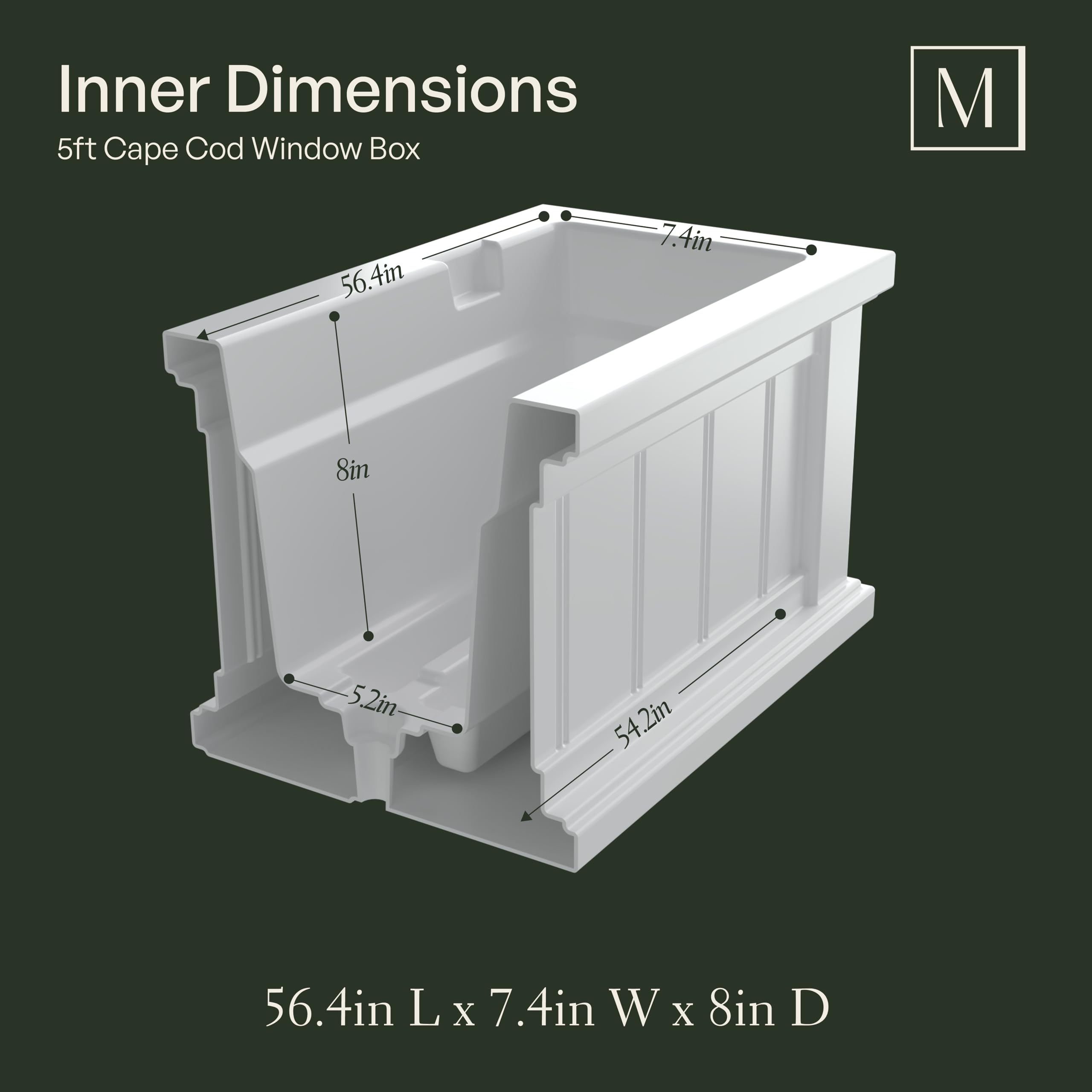 Mayne Cape Cod 5-Foot Window Box – Self-Watering, Weather-Resistant Planter for Flowers – Durable Design for Outdoor Use, Perfect for Windows - Image 3