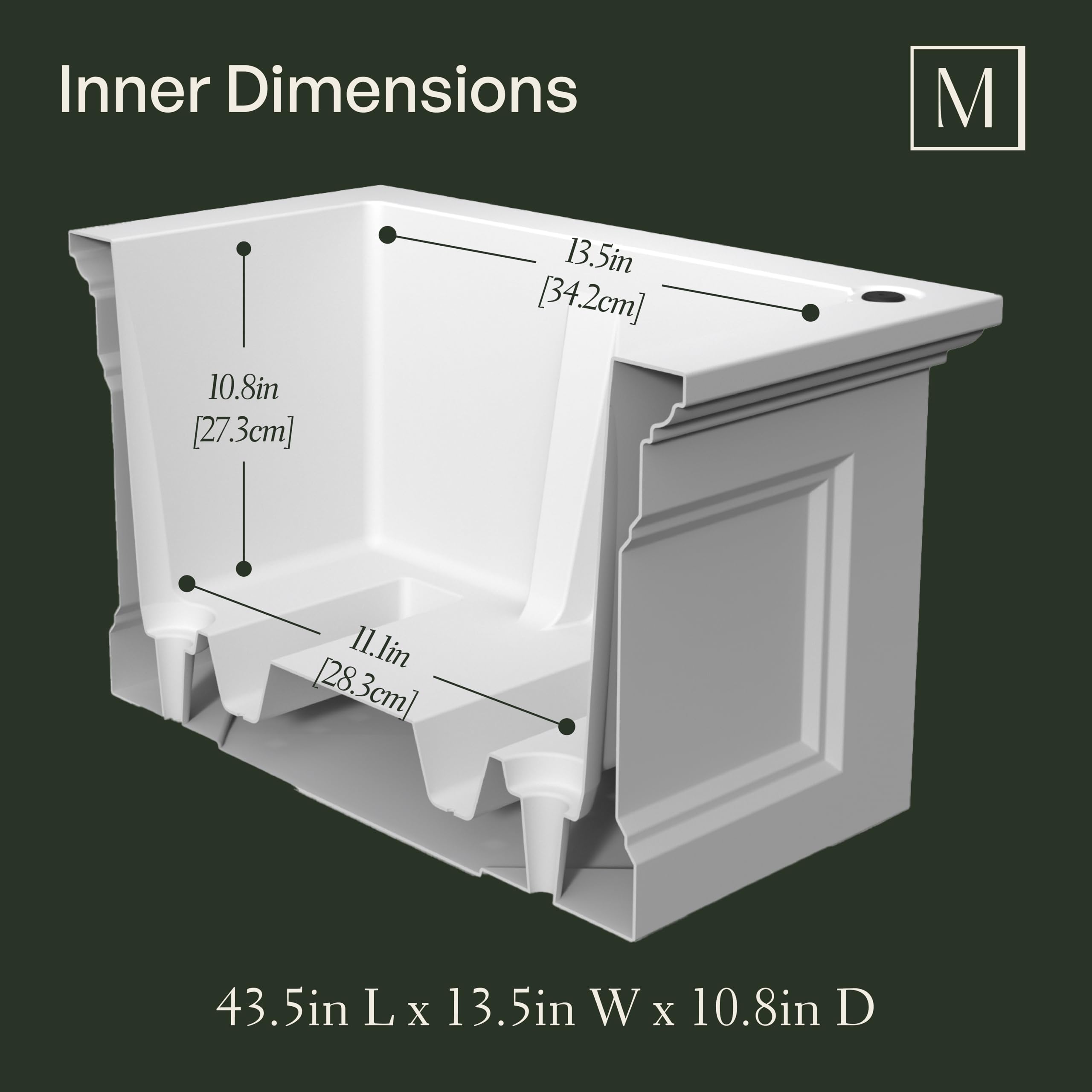 Mayne Fairfield Elevated Garden Bed - Black - 48in L x 18in W x 14in H - Polyethylene - Built-in Water Reservoir (4890-B) - Image 5