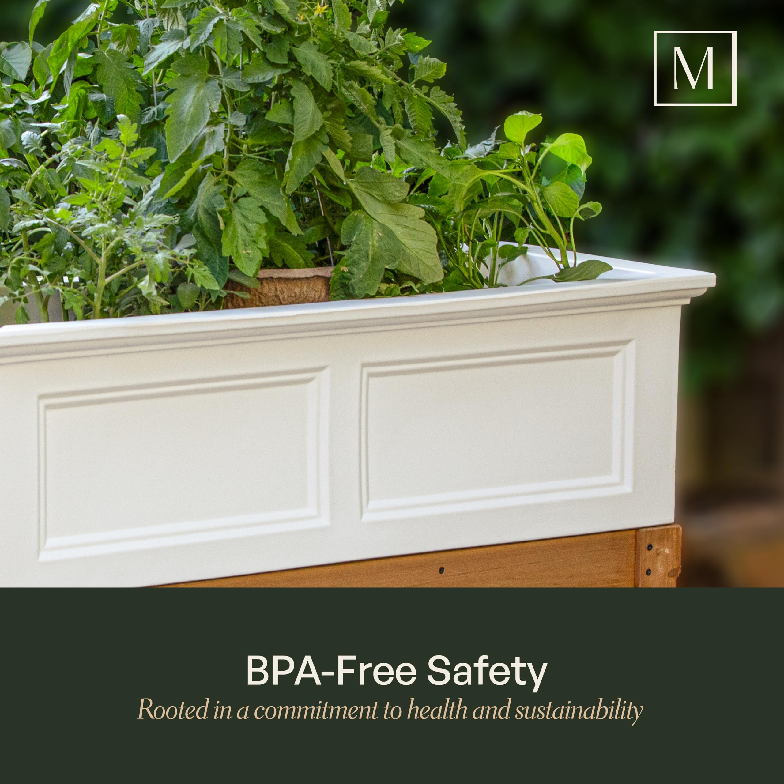 Mayne Fairfield Elevated Garden Bed - Black - 48in L x 18in W x 14in H - Polyethylene - Built-in Water Reservoir (4890-B) - Image 7