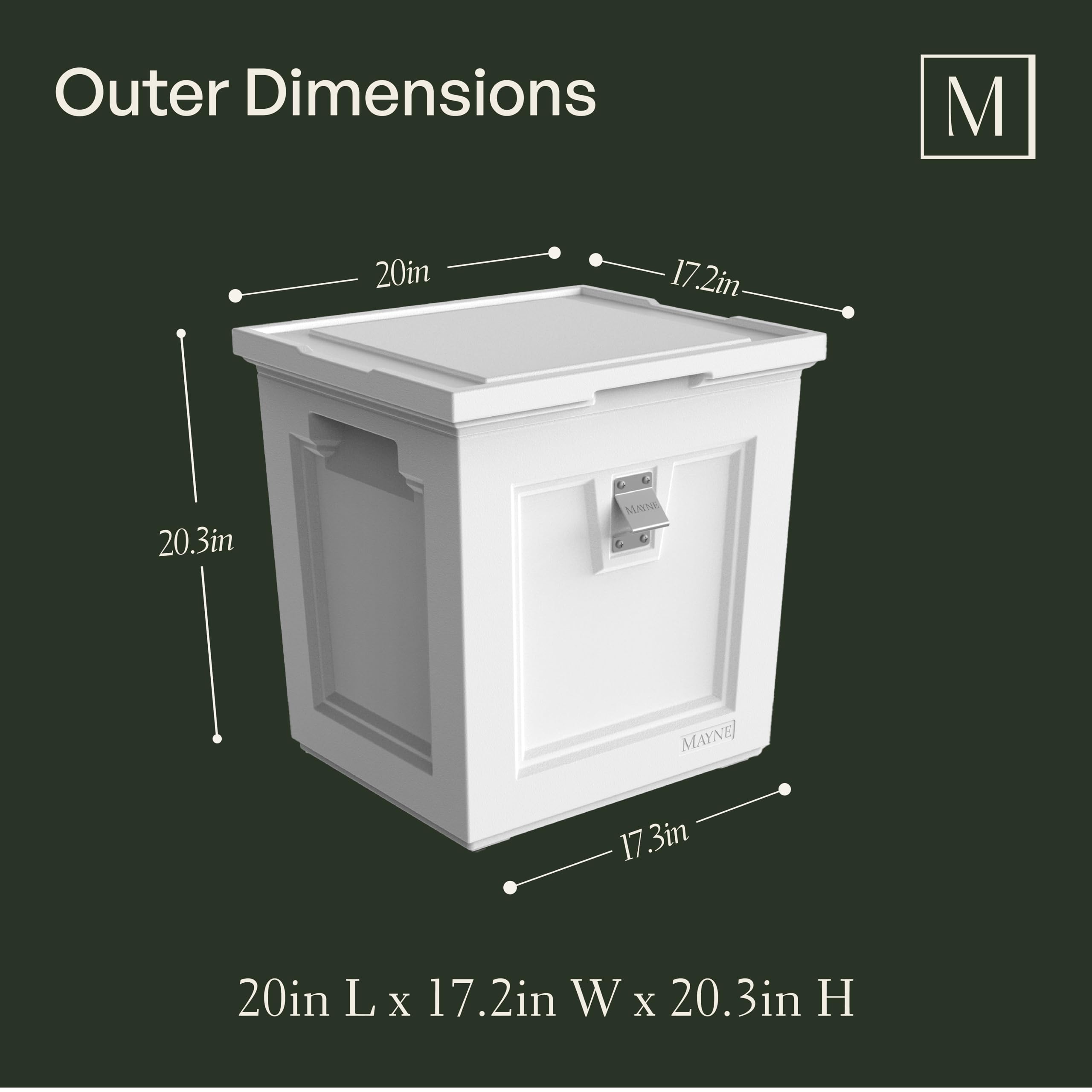 Mayne Fairfield Patio Cooler - Mint - 17in L x 20in W x 20in H - 50 Quart Capacity - Fade Resistant - Polyethylene (4862-MT) - Image 5