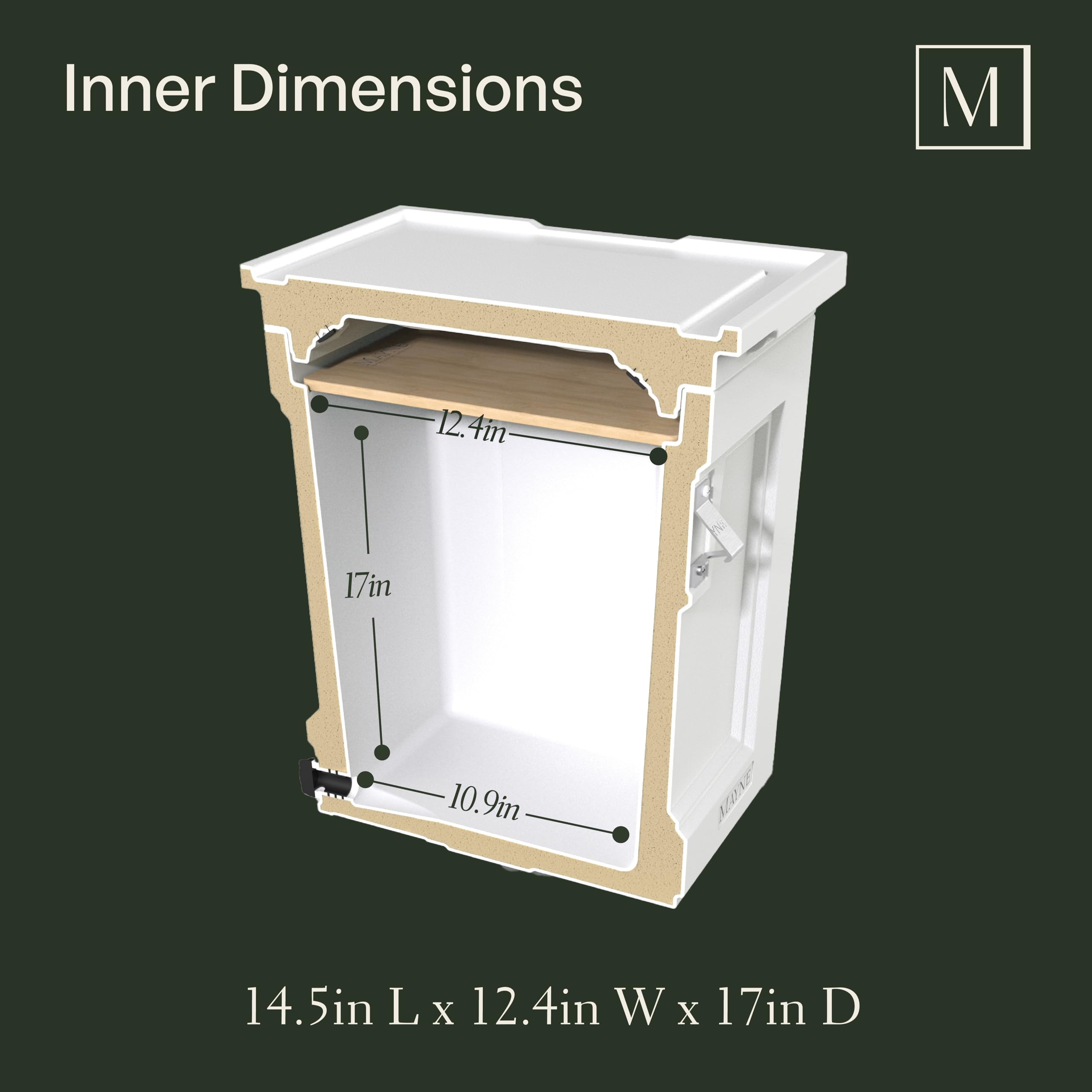 Mayne Fairfield Patio Cooler - Mint - 17in L x 20in W x 20in H - 50 Quart Capacity - Fade Resistant - Polyethylene (4862-MT) - Image 6