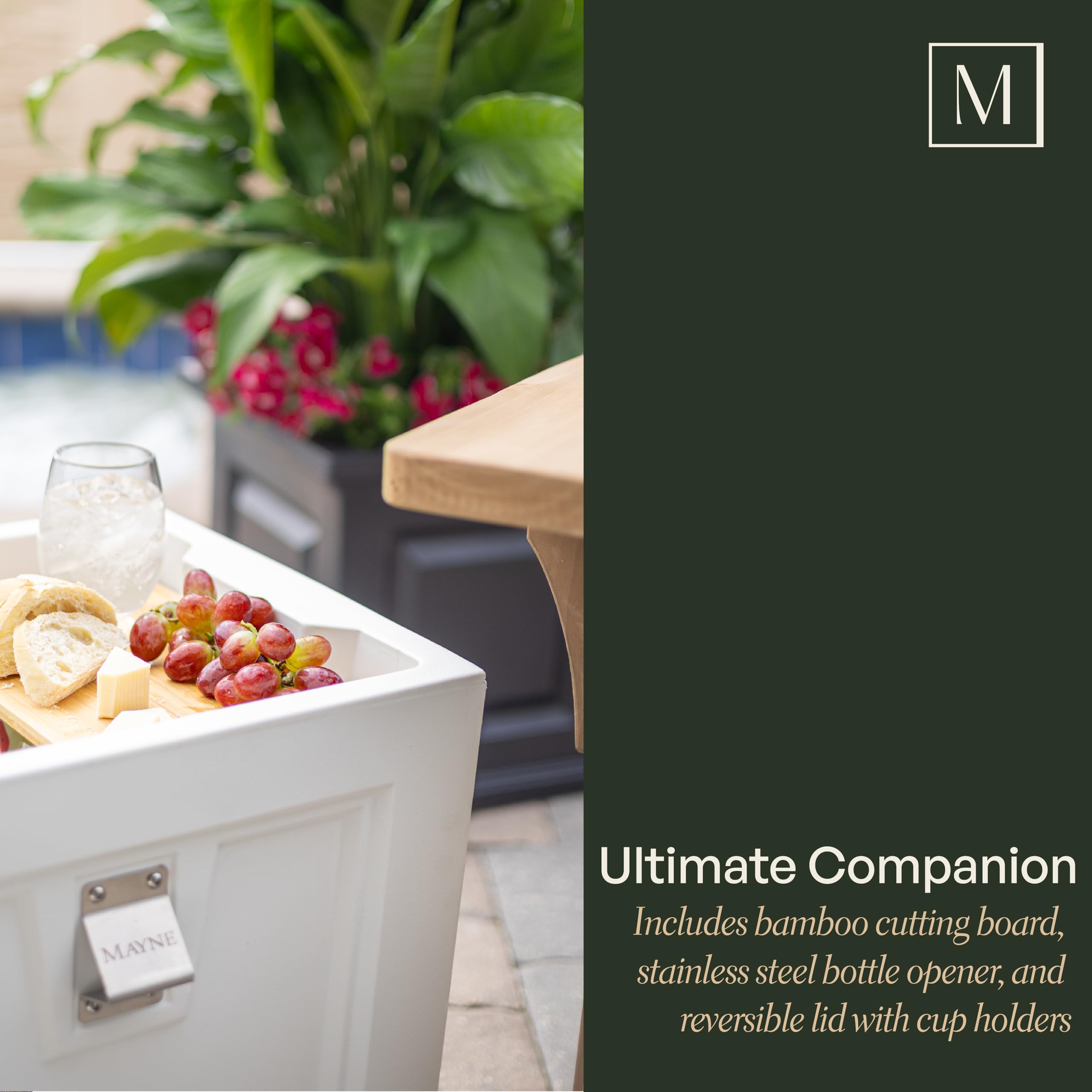 Mayne Fairfield Patio Cooler - Mint - 17in L x 20in W x 20in H - 50 Quart Capacity - Fade Resistant - Polyethylene (4862-MT) - Image 8