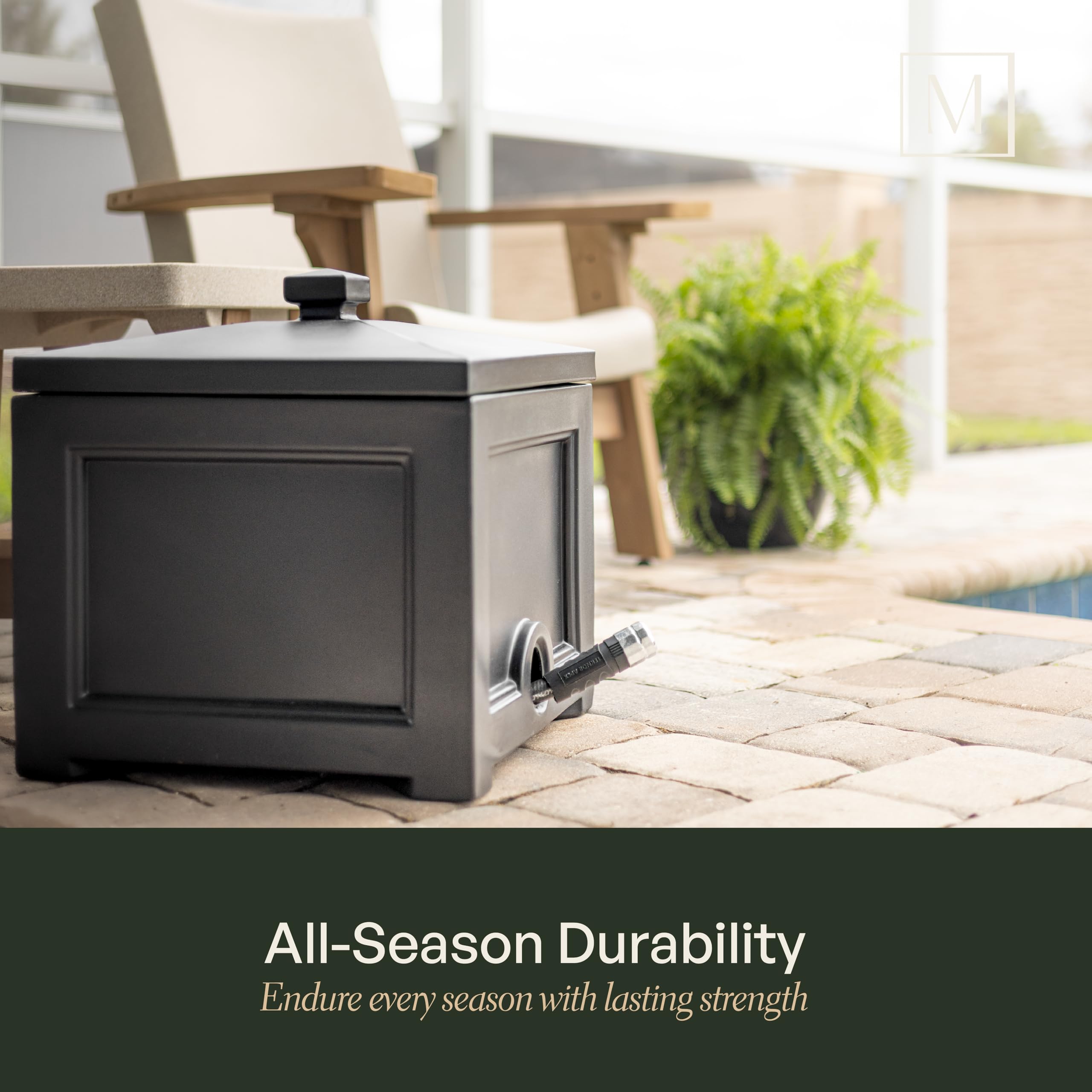 Mayne Inc 5858-W Fairfield Garden Hose White Storage Bin - Image 5