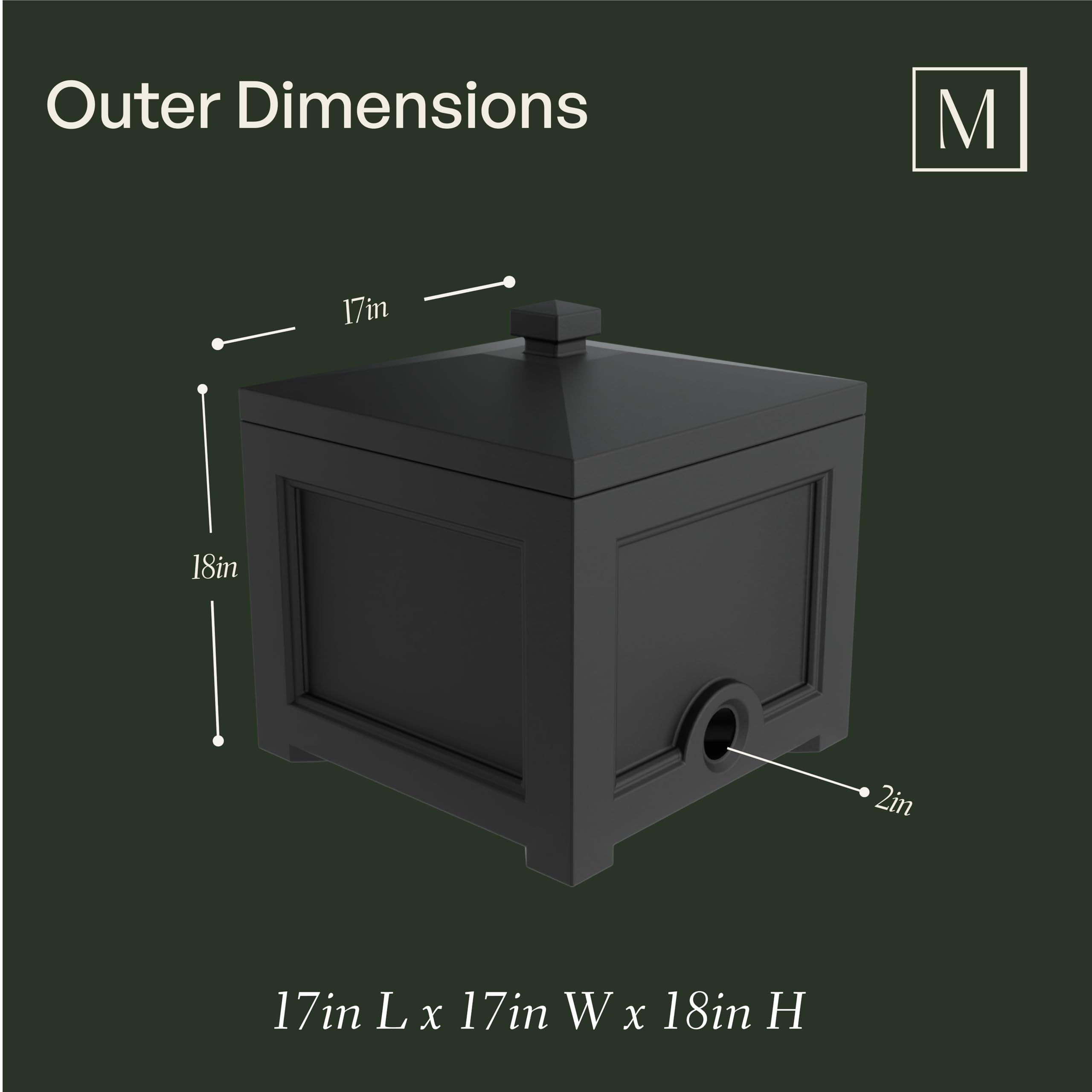 Mayne Inc 5858-W Fairfield Garden Hose White Storage Bin - Image 6