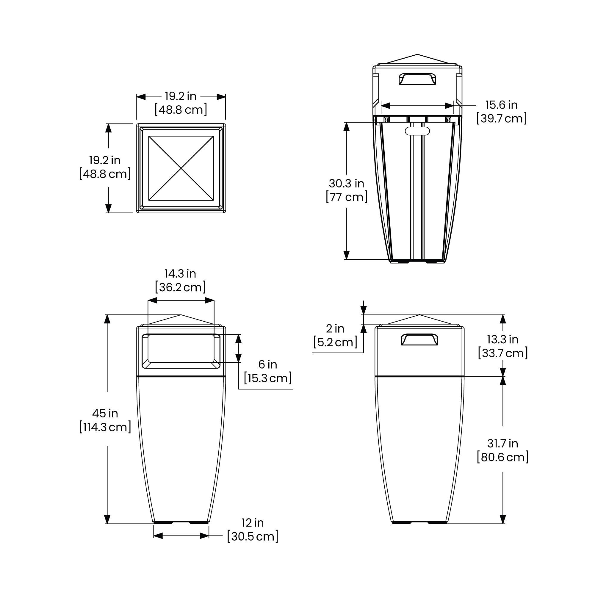 Mayne 8841-GRG Kobi Trash Can, Graphite Grey - Image 4