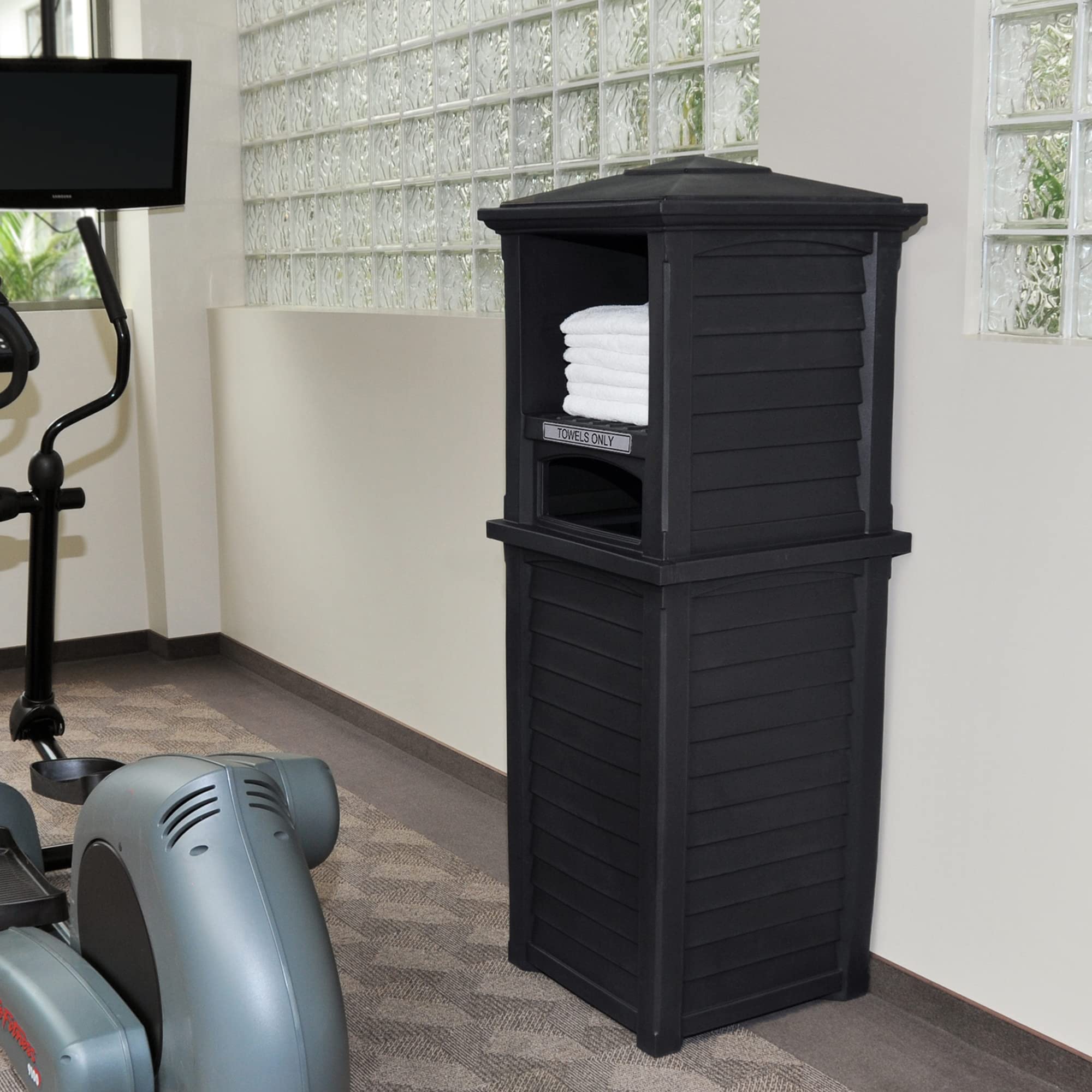 Mayne Lakeland 66in Tall Towel Valet - Black - Towel Capacity: 24 Hand Towels, 18 Swim Towels or 8 Bath Towels (8872-B) - Image 5