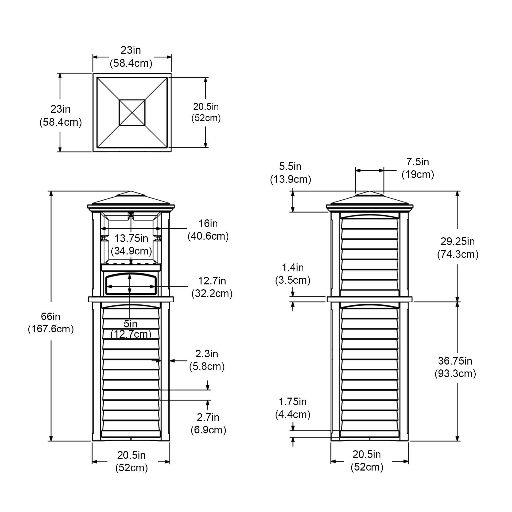Mayne Lakeland 66in Tall Towel Valet - Black - Towel Capacity: 24 Hand Towels, 18 Swim Towels or 8 Bath Towels (8872-B) - Image 6