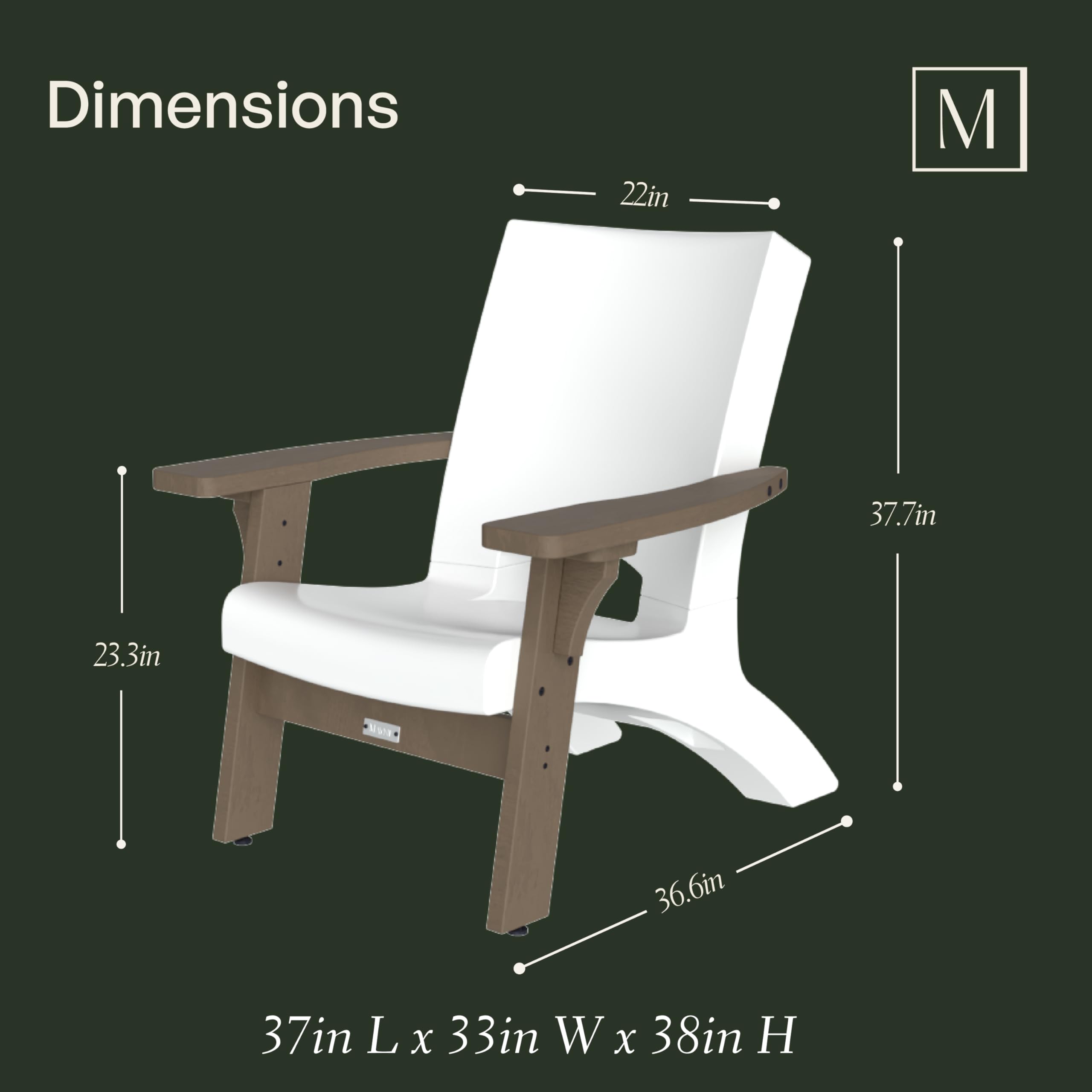 Mayne Mesa Outdoor Furniture Oversized Chair - Modern Patio Furniture with Built-in UV Inhibitors, Climates, Easy Assembly, Spacious Design, Supports Up to 350lbs - Image 3