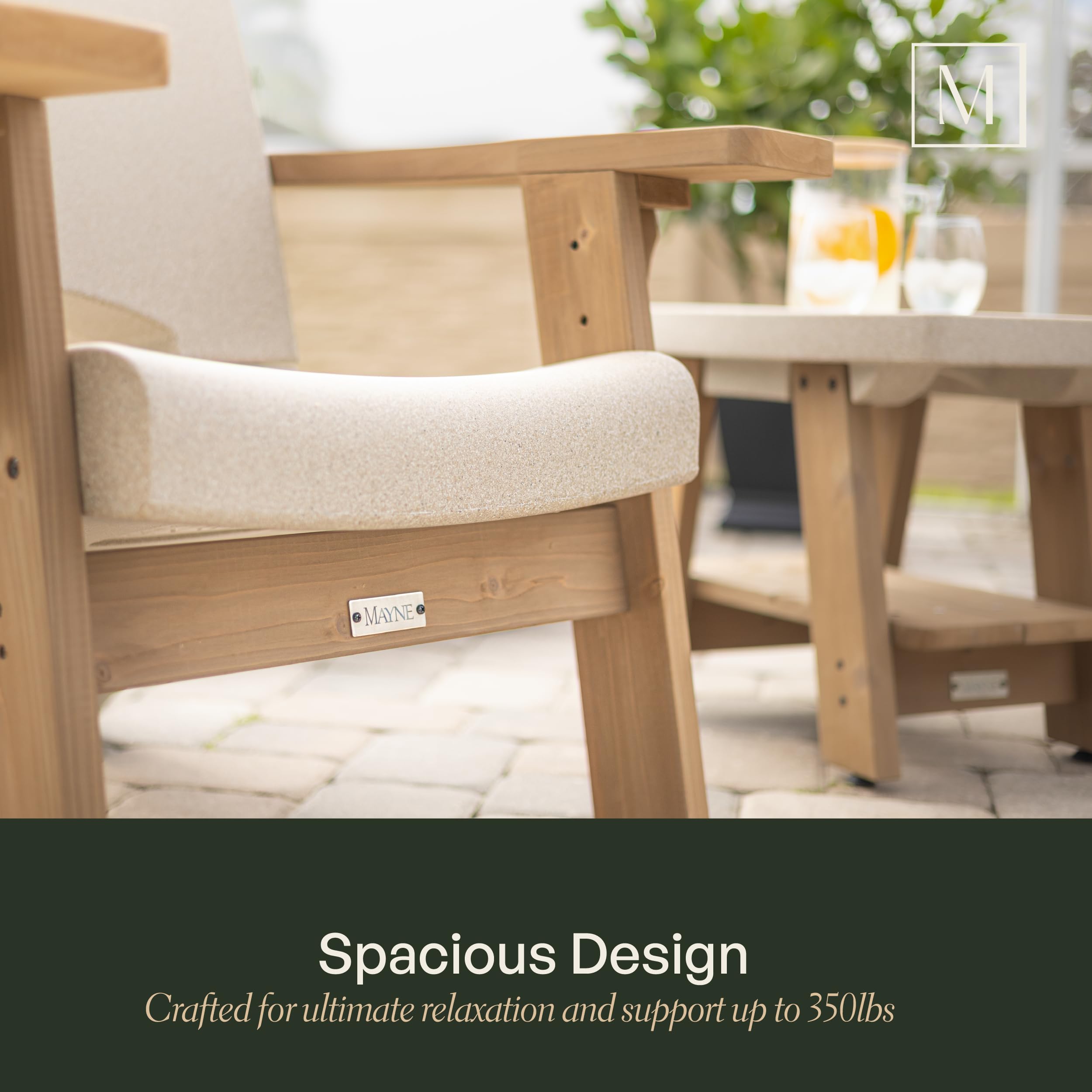 Mayne Mesa Outdoor Furniture Oversized Chair - Modern Patio Furniture with Built-in UV Inhibitors, Climates, Easy Assembly, Spacious Design, Supports Up to 350lbs - Image 5