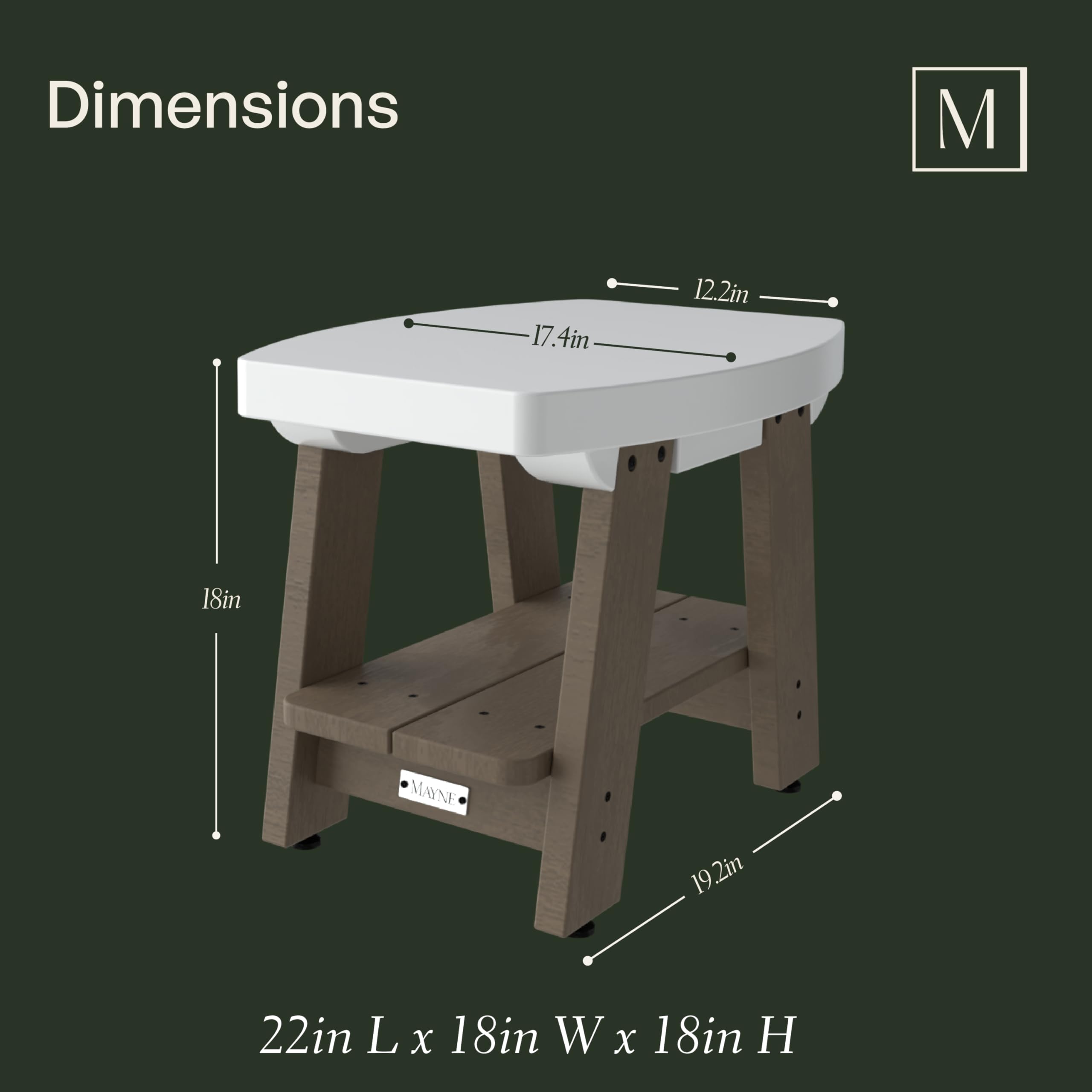 Mayne Mesa Weather Resistant 2-Tier End Table with Built-in UV Inhibitors, Easy Assemble Patio Furniture, Outdoor Furniture for Patio, Porch, Backyard - Image 3