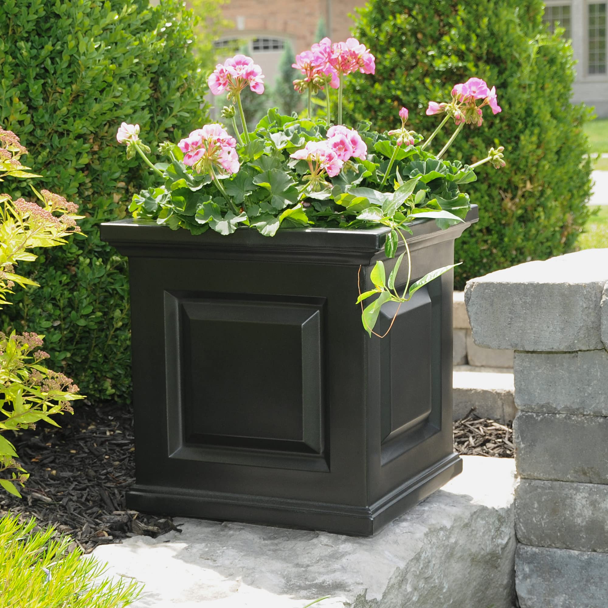 Mayne Nantucket 16-Inch Square Planter – Self-Watering, Weather-Resistant Planter for Flowers – Durable Outdoor Design for Patio, Porch, or Entryway - Image 8