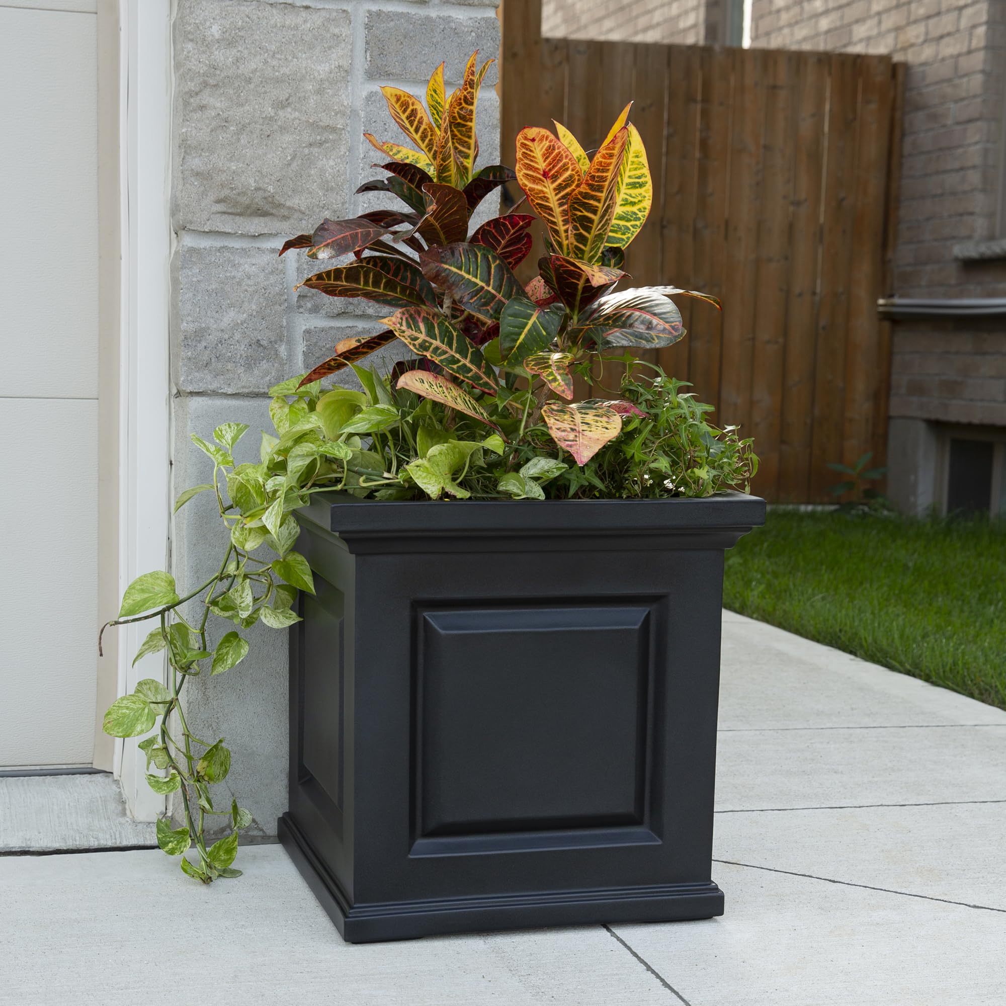 Mayne Nantucket 20-Inch Square Planter – Self-Watering, Weather-Resistant Planter for Flowers – Durable Outdoor Design for Patio, Porch, or Entryway - Image 7