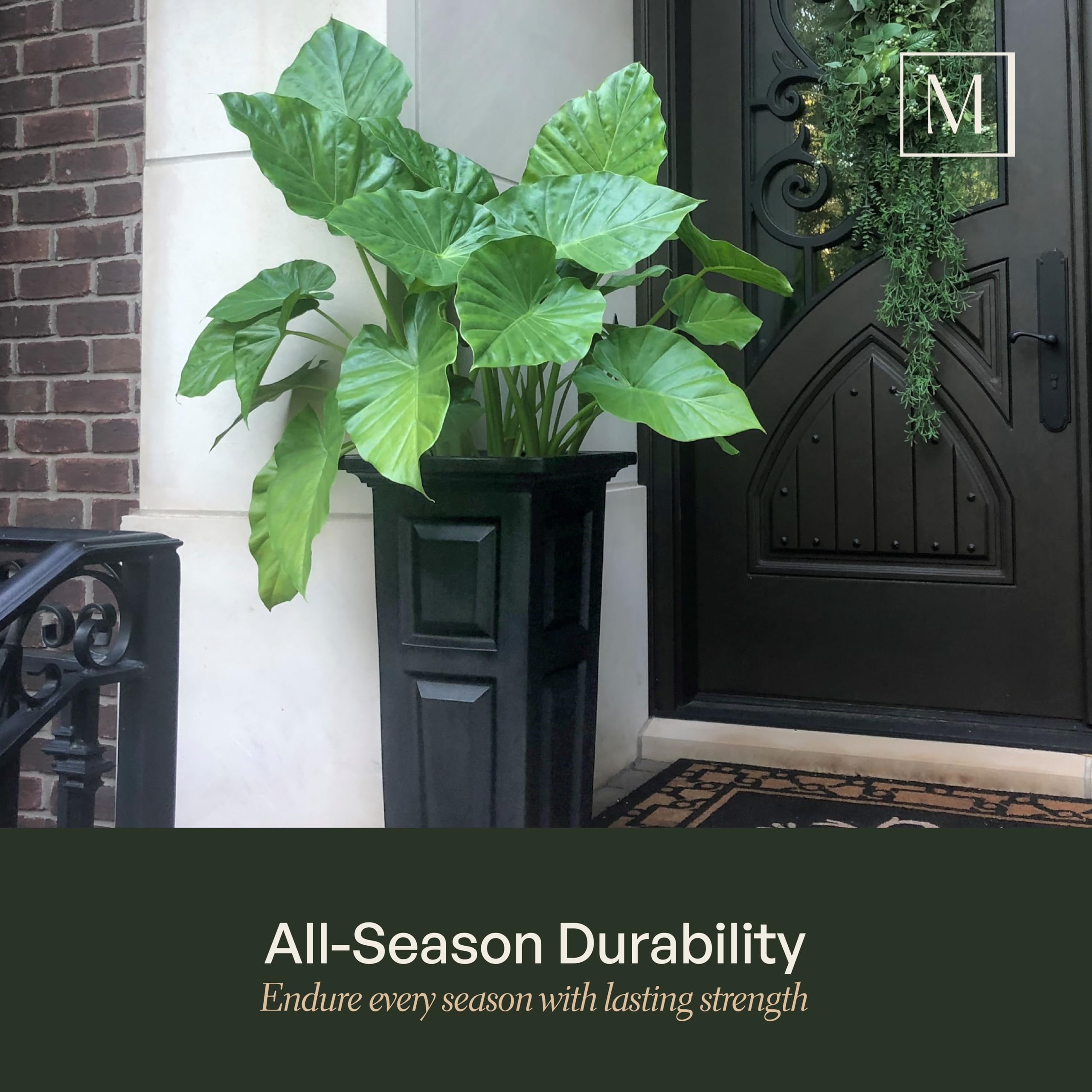 Mayne Nantucket 32-Inch Tall Planter – Self-Watering, Weather-Resistant Planter for Flowers – Durable Outdoor Design for Patio, Porch, or Entryway - Image 4