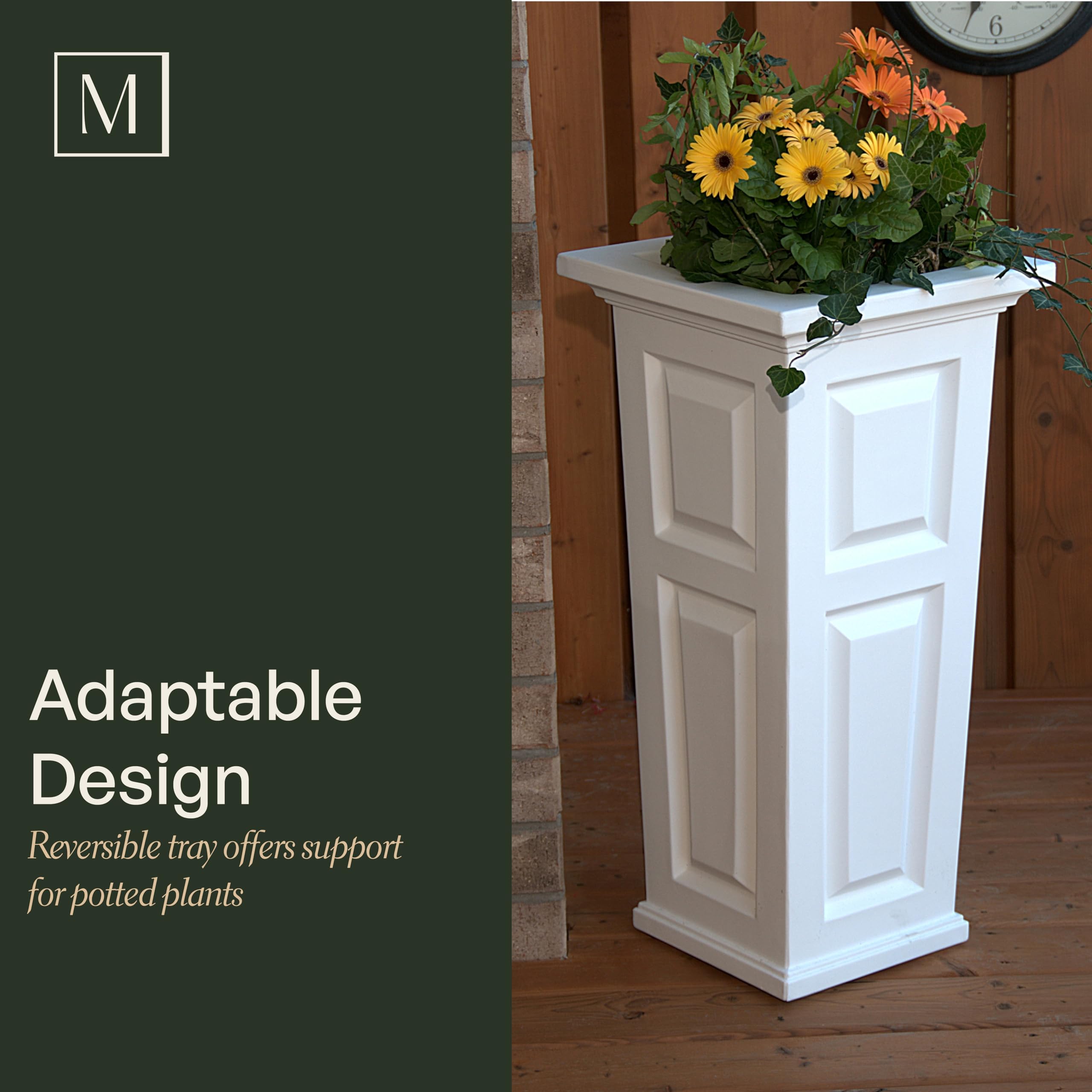 Mayne Nantucket 32-Inch Tall Planter – Self-Watering, Weather-Resistant Planter for Flowers – Durable Outdoor Design for Patio, Porch, or Entryway - Image 5