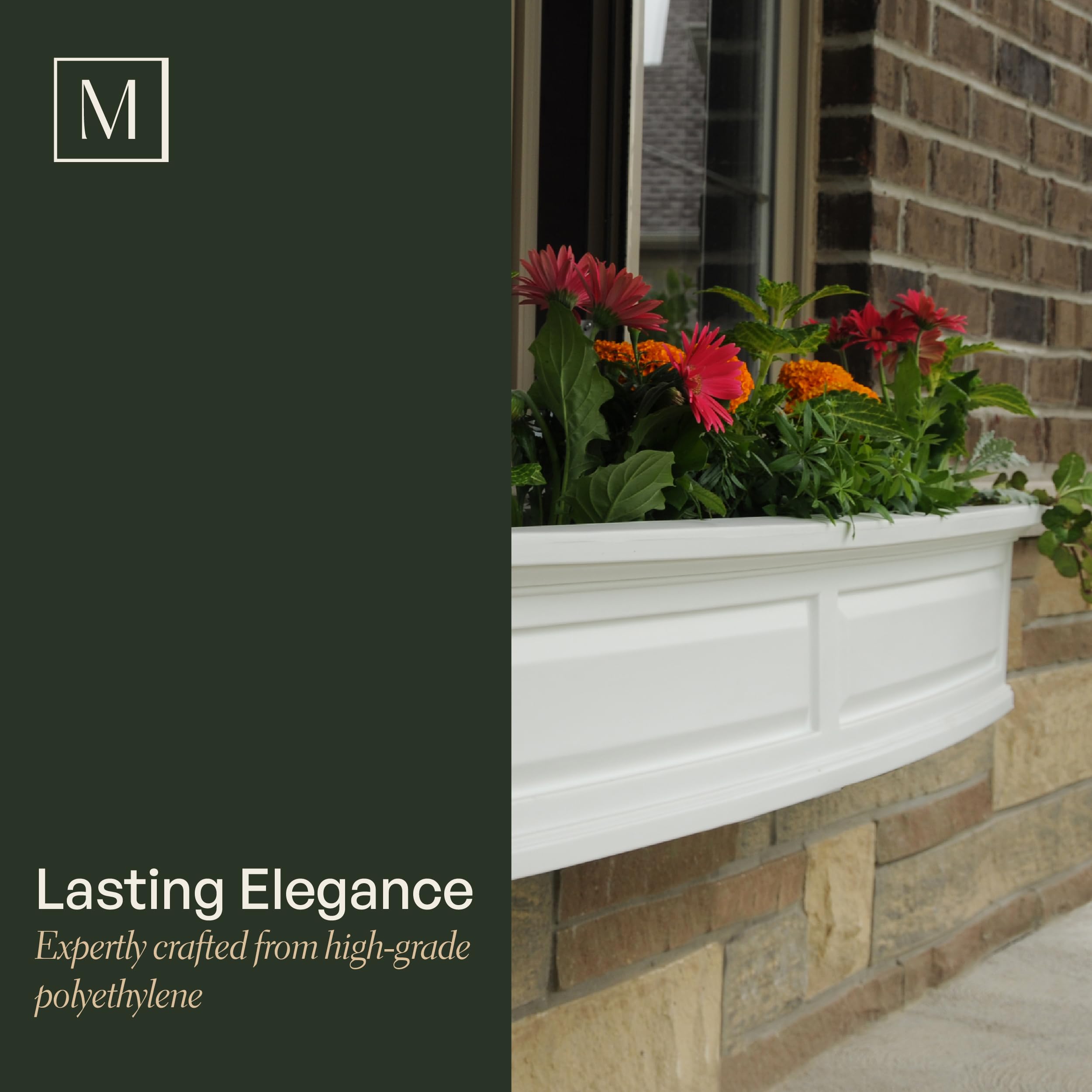 Mayne Nantucket 4-Foot Window Box – Self-Watering, Weather-Resistant Planter for Flowers – Durable Design for Outdoor Use, Perfect for Windows - Image 3