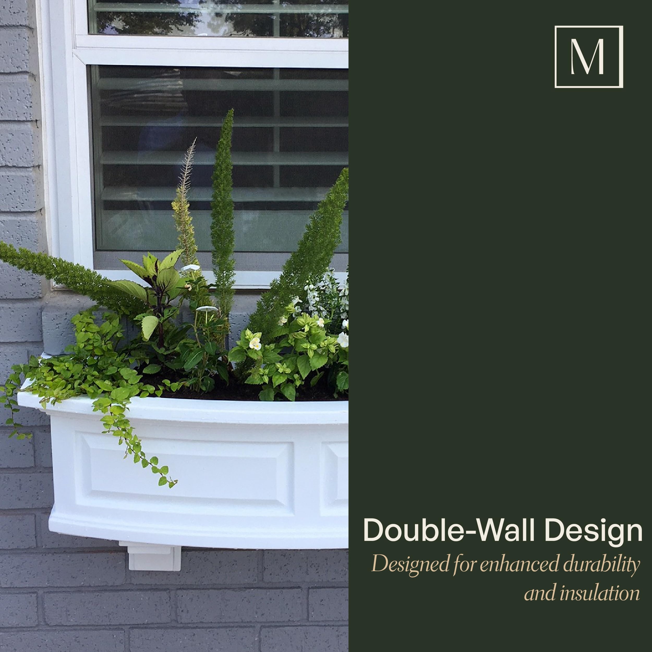Mayne Nantucket 4-Foot Window Box – Self-Watering, Weather-Resistant Planter for Flowers – Durable Design for Outdoor Use, Perfect for Windows - Image 5