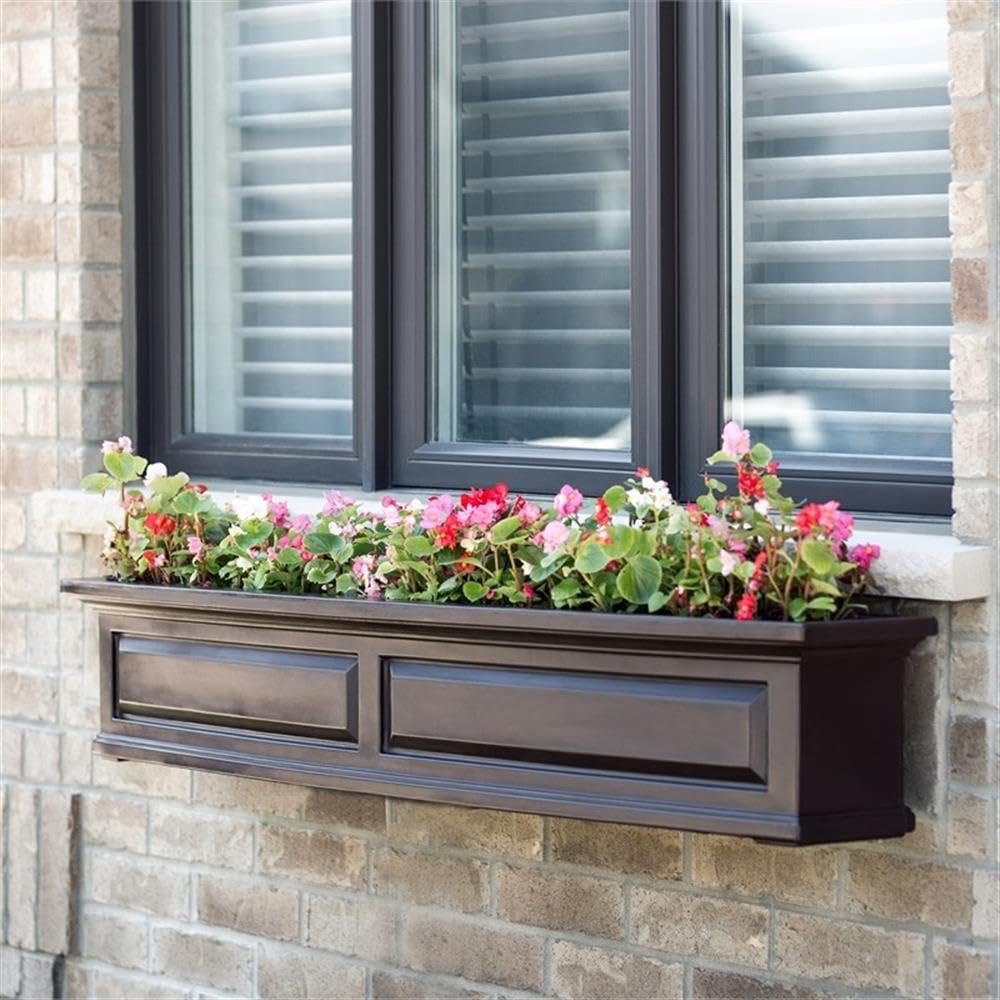 Mayne Nantucket 5ft Traditional Plastic Window Box in Espresso - Image 3