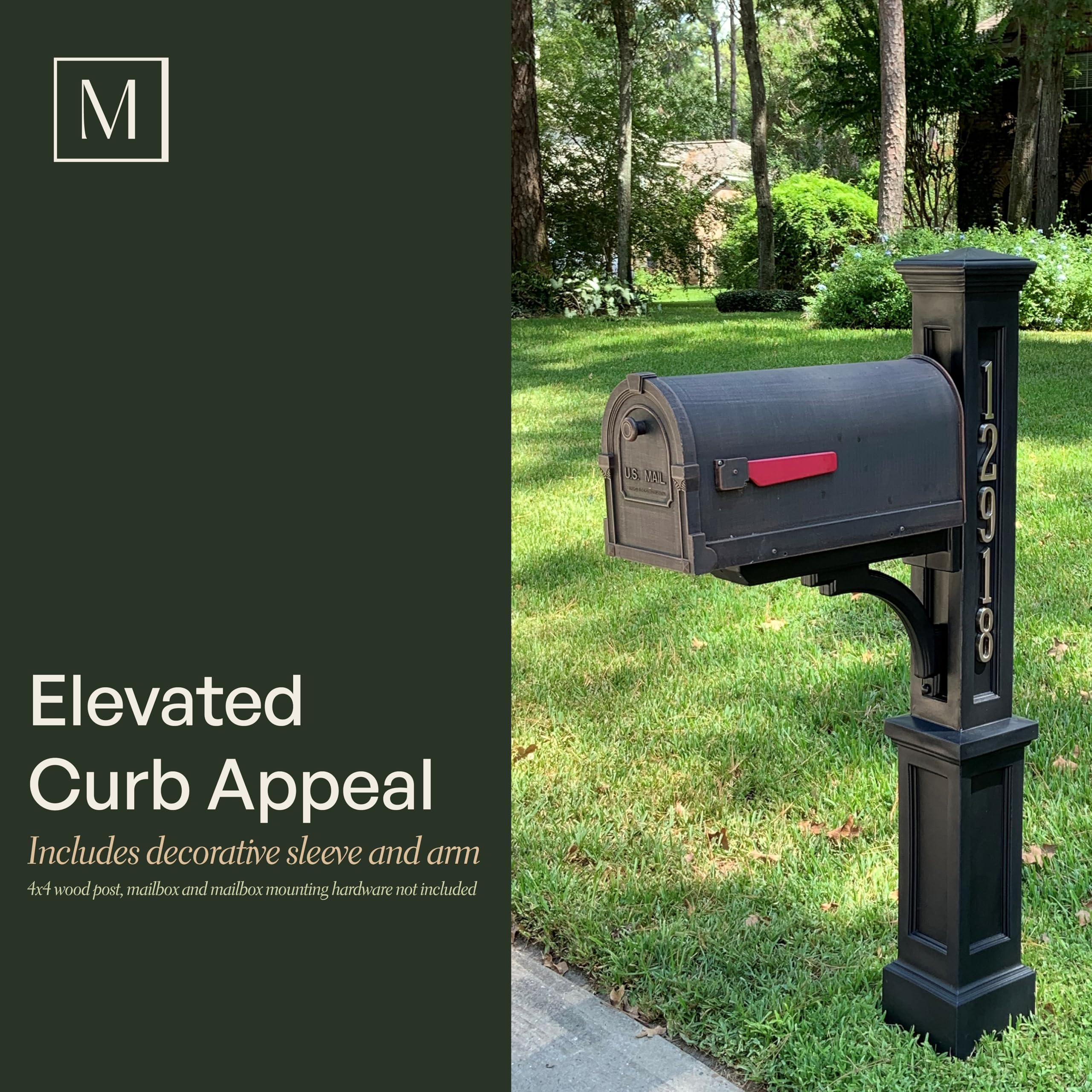 Mayne Newport Plus Mailbox Post with Standard Arm – Weather-Resistant, Durable Classic Design – Easy-to-Install Outdoor Mailbox Post - Image 4
