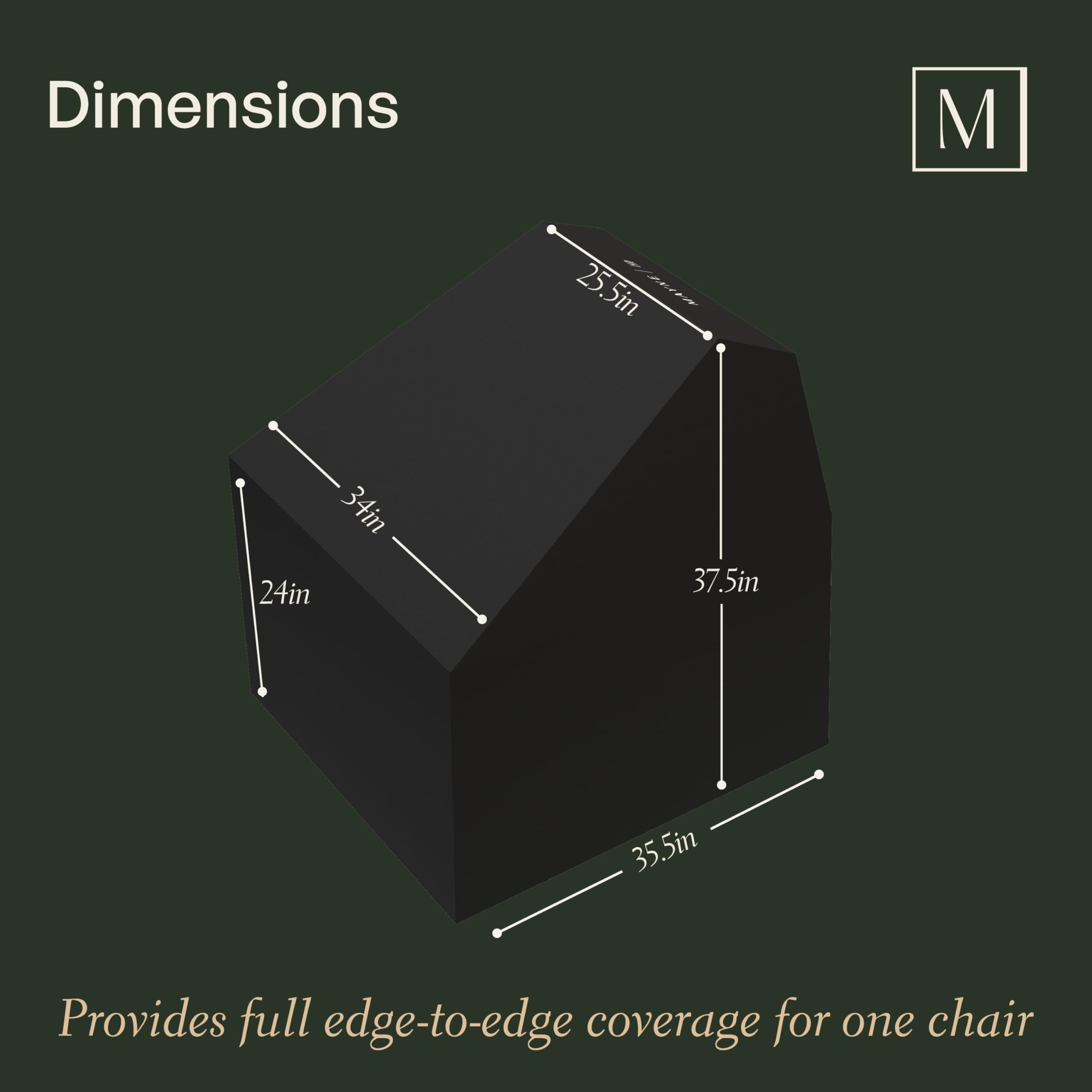 Mayne Premium Outdoor Chair Cover, Secured & Water-Resistant, Fits Mesa Patio Chair 35.5" W x 34" D x 37.5" H, Durable Protection for Outdoor Furniture, 2-Pack - Image 3