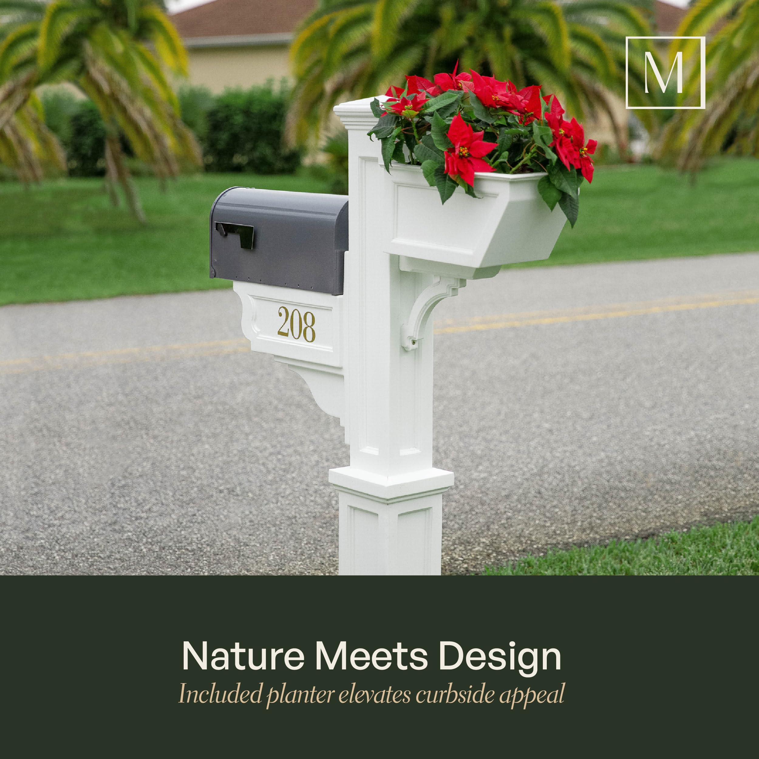 Mayne Signature Plus Mailbox Post with Newspaper Slot and Planter – Weather-Resistant, Durable Classic Design – Easy-to-Install Outdoor Mailbox Post - Image 5