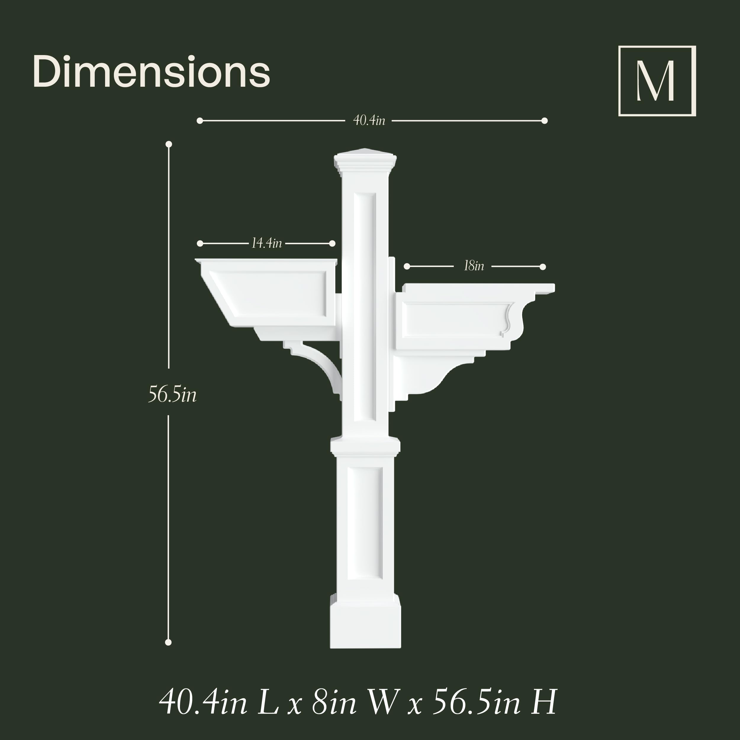 Mayne Signature Plus Mailbox Post with Newspaper Slot and Planter – Weather-Resistant, Durable Classic Design – Easy-to-Install Outdoor Mailbox Post - Image 7