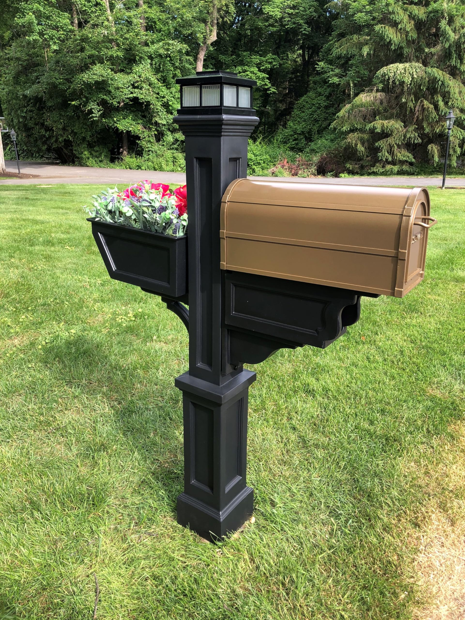 Mayne Signature Plus Mailbox Post with Newspaper Slot and Planter – Weather-Resistant, Durable Classic Design – Easy-to-Install Outdoor Mailbox Post - Image 8